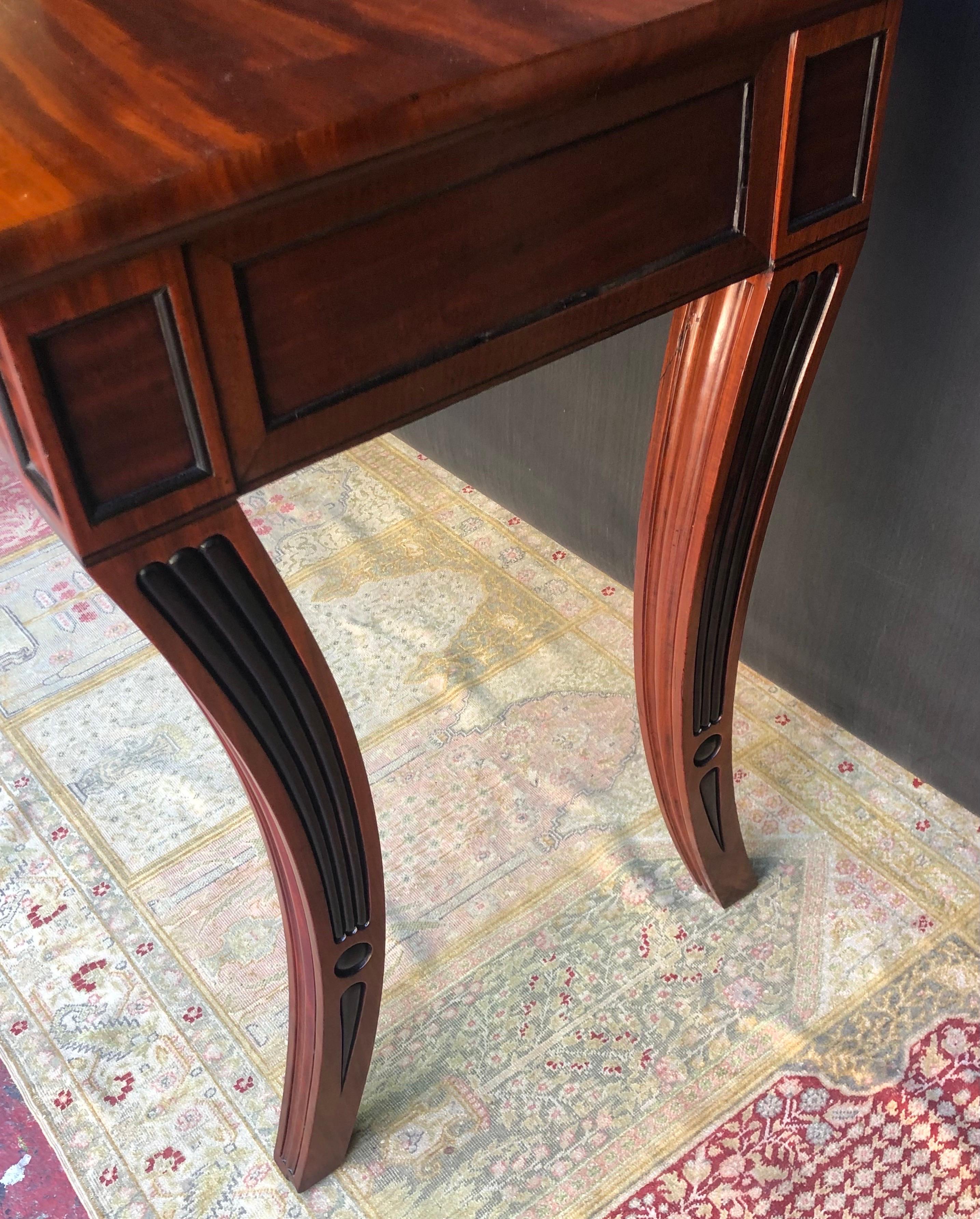 19th Century English Regency Mahogany, Ebony & Ebonized Seddon Saber Leg Sideboard, 19th C For Sale