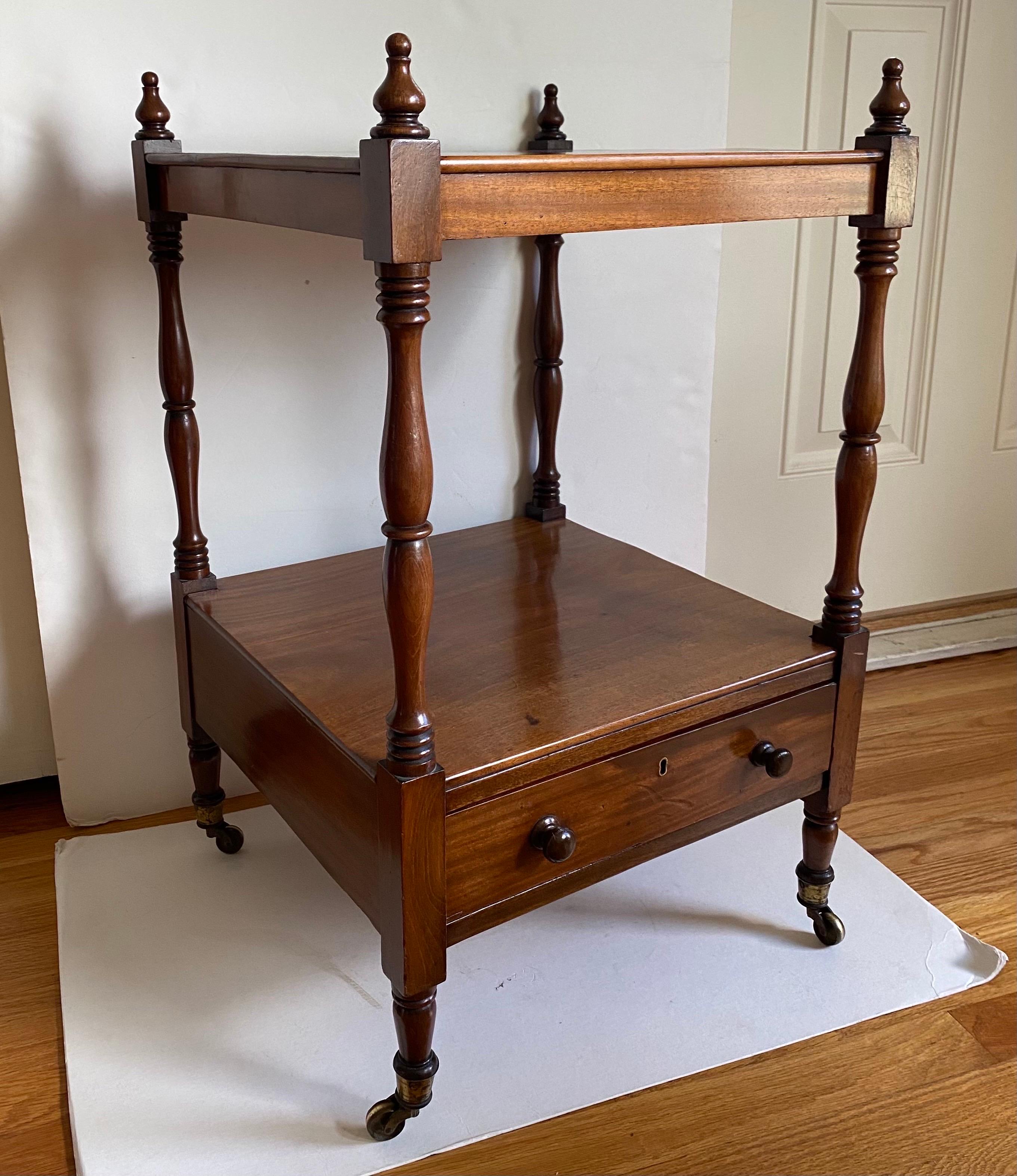 Early 19th Century English Regency Mahogany Etagere Trolley Table For Sale