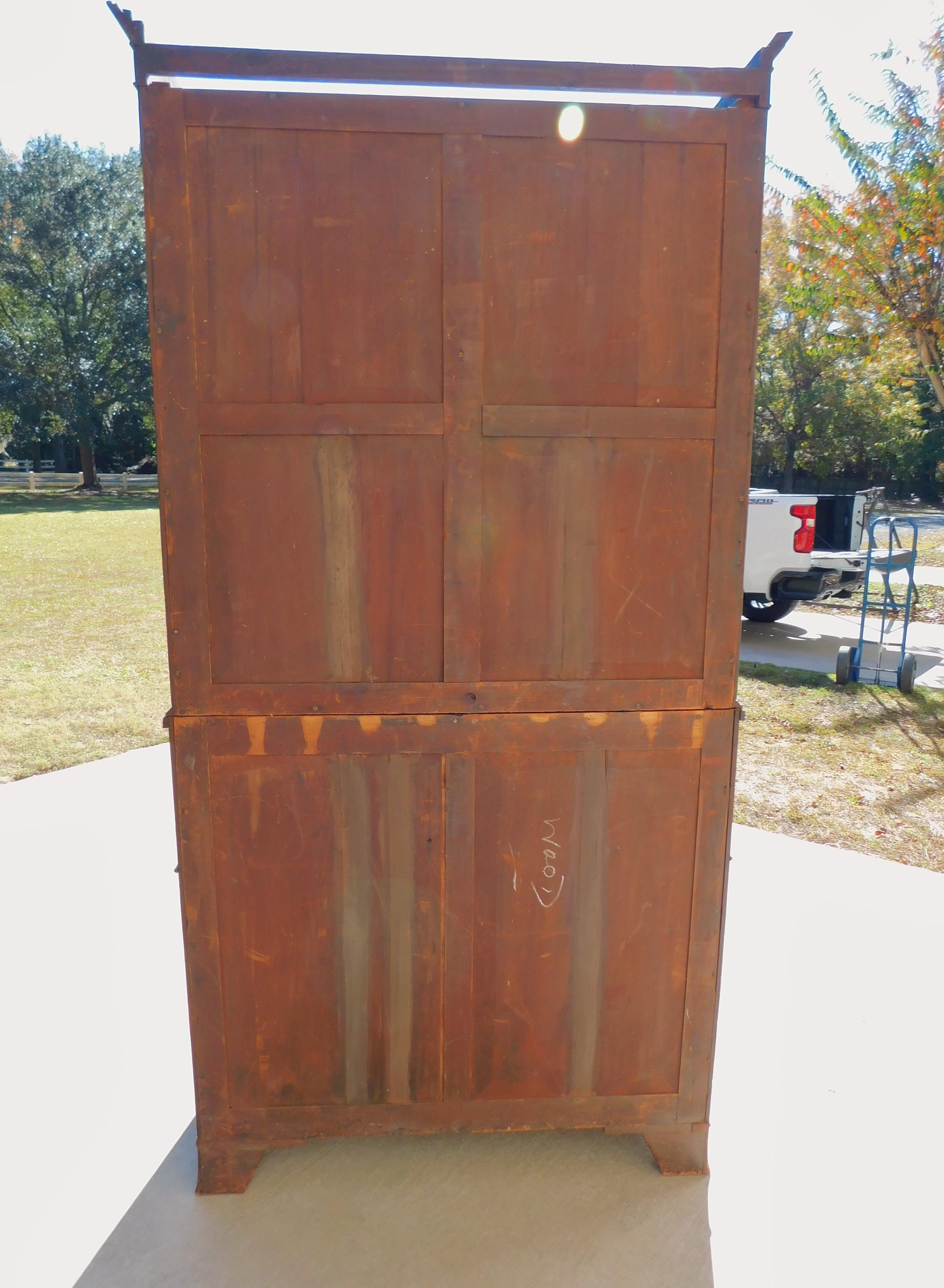 Segretaria inglese Regency in mogano con libreria su piedini storti, C.C. 1800 in vendita 12