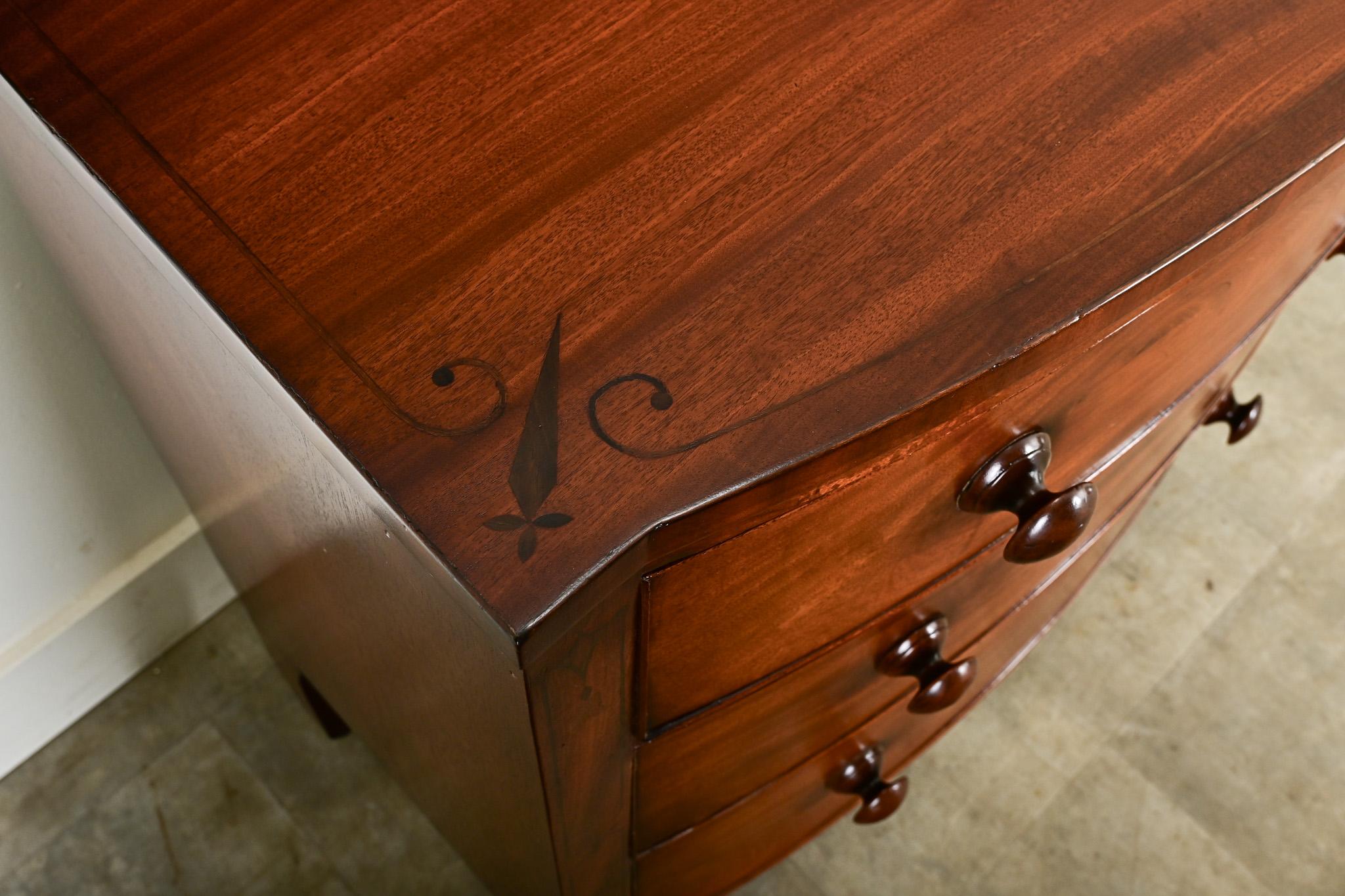 19th Century English Regency Mahogany & Inlay Chest