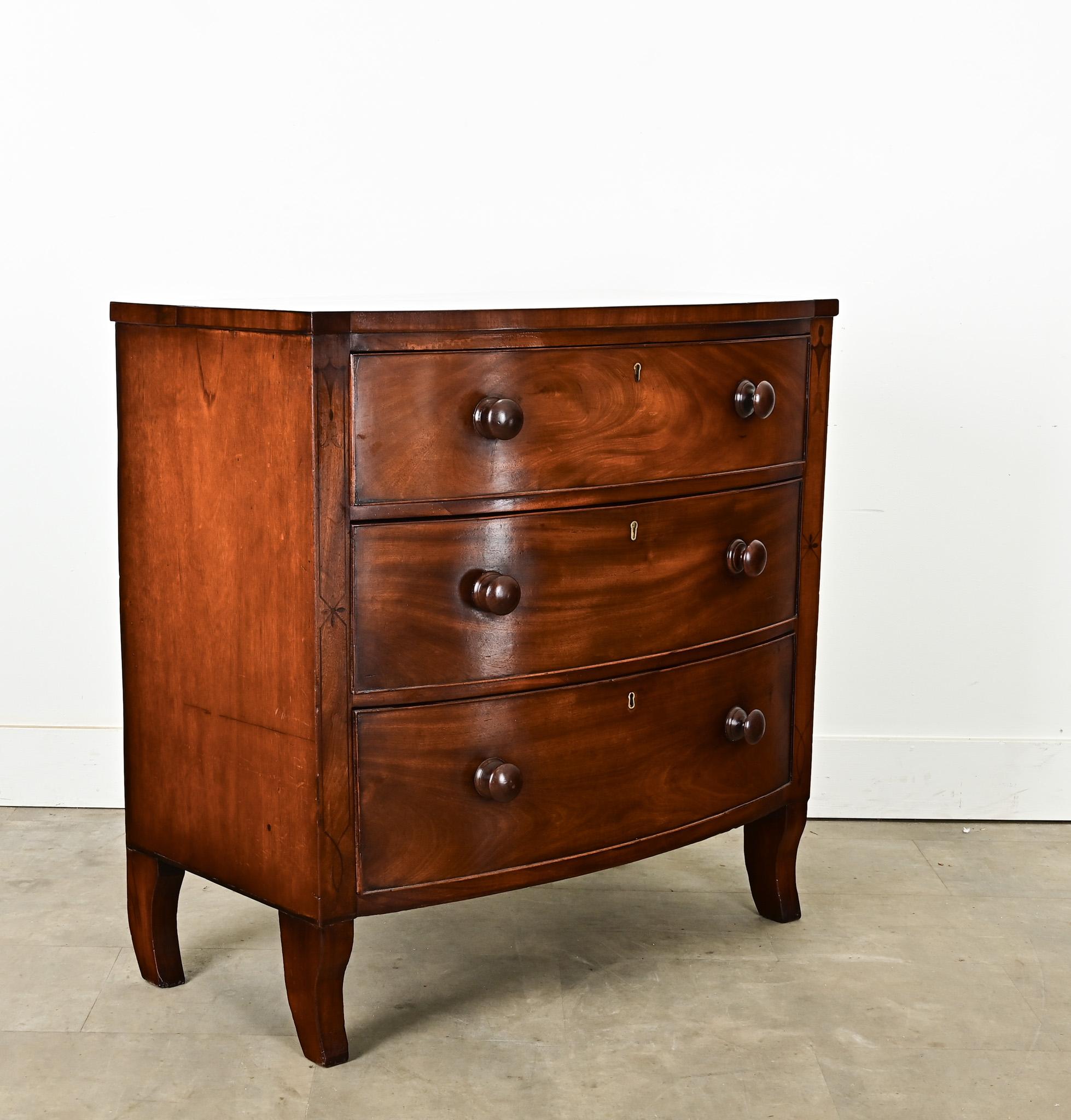 English Regency Mahogany & Inlay Chest 2