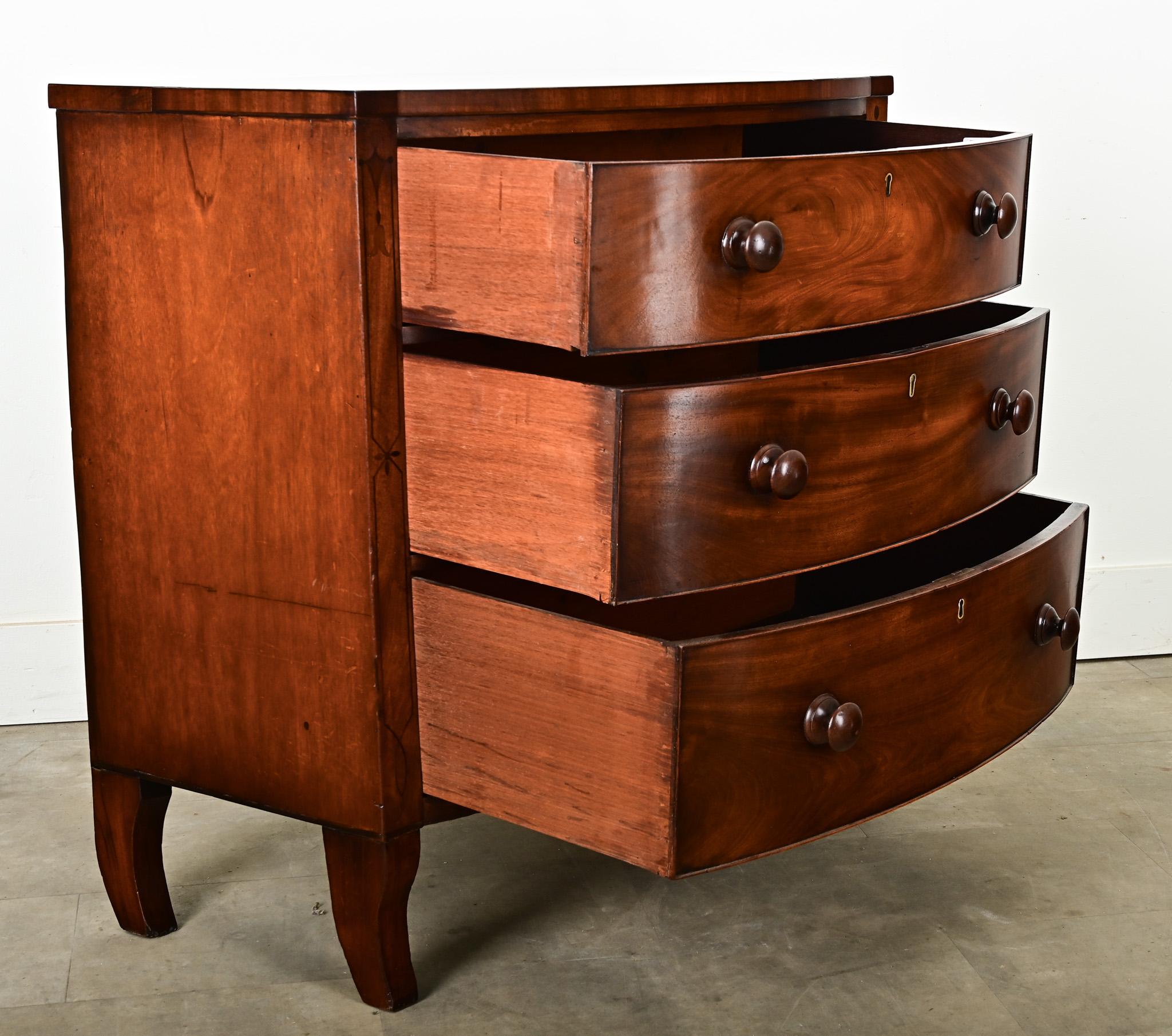 English Regency Mahogany & Inlay Chest 3
