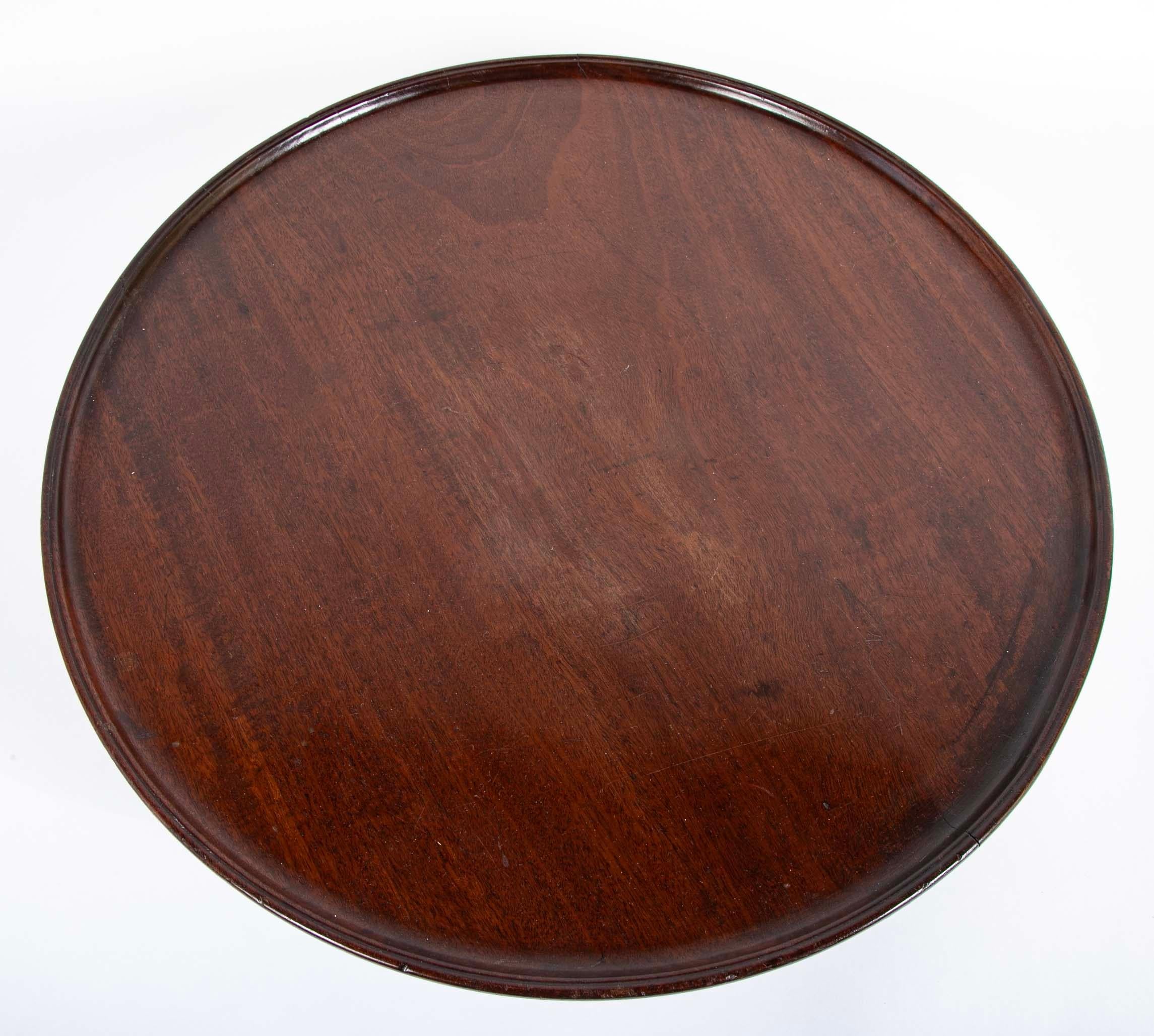 Lazy Susan aus Mahagoni im englischen Regency-Stil, Drehteller mit Drehscheibe, große Skala (Handgeschnitzt) im Angebot