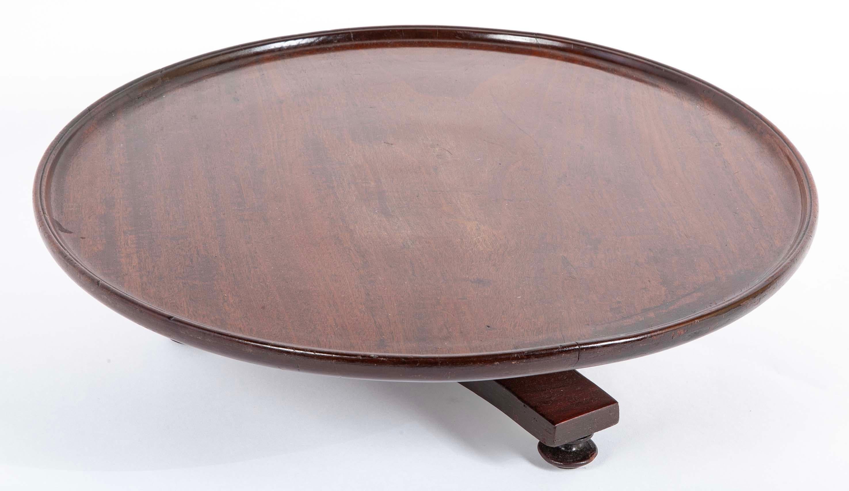 Lazy Susan aus Mahagoni im englischen Regency-Stil, Drehteller mit Drehscheibe, große Skala im Angebot 2