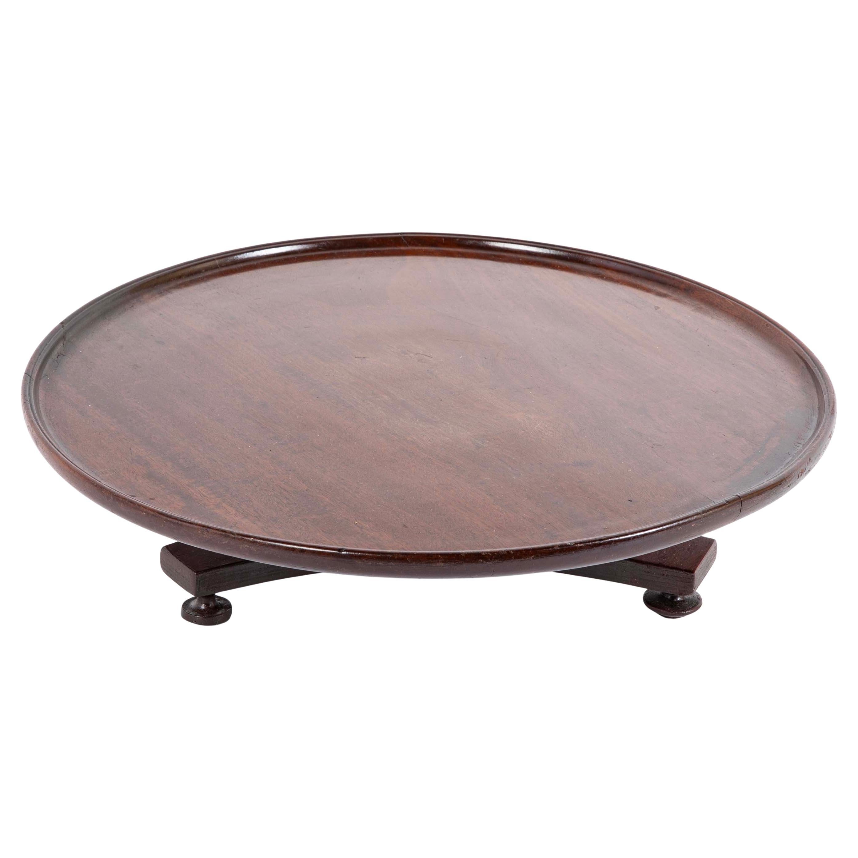 Lazy Susan aus Mahagoni im englischen Regency-Stil, Drehteller mit Drehscheibe, große Skala im Angebot