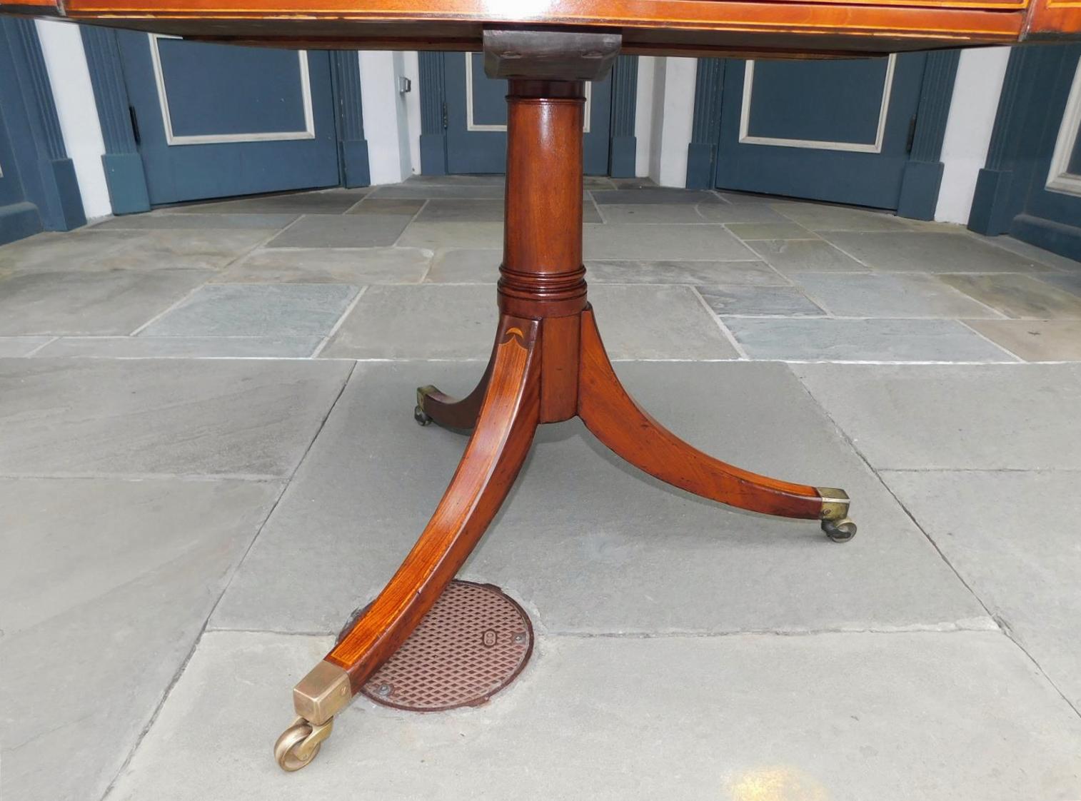 English Regency Mahogany Leather Reading Table with Flanking Candle Slides 1790 For Sale 10