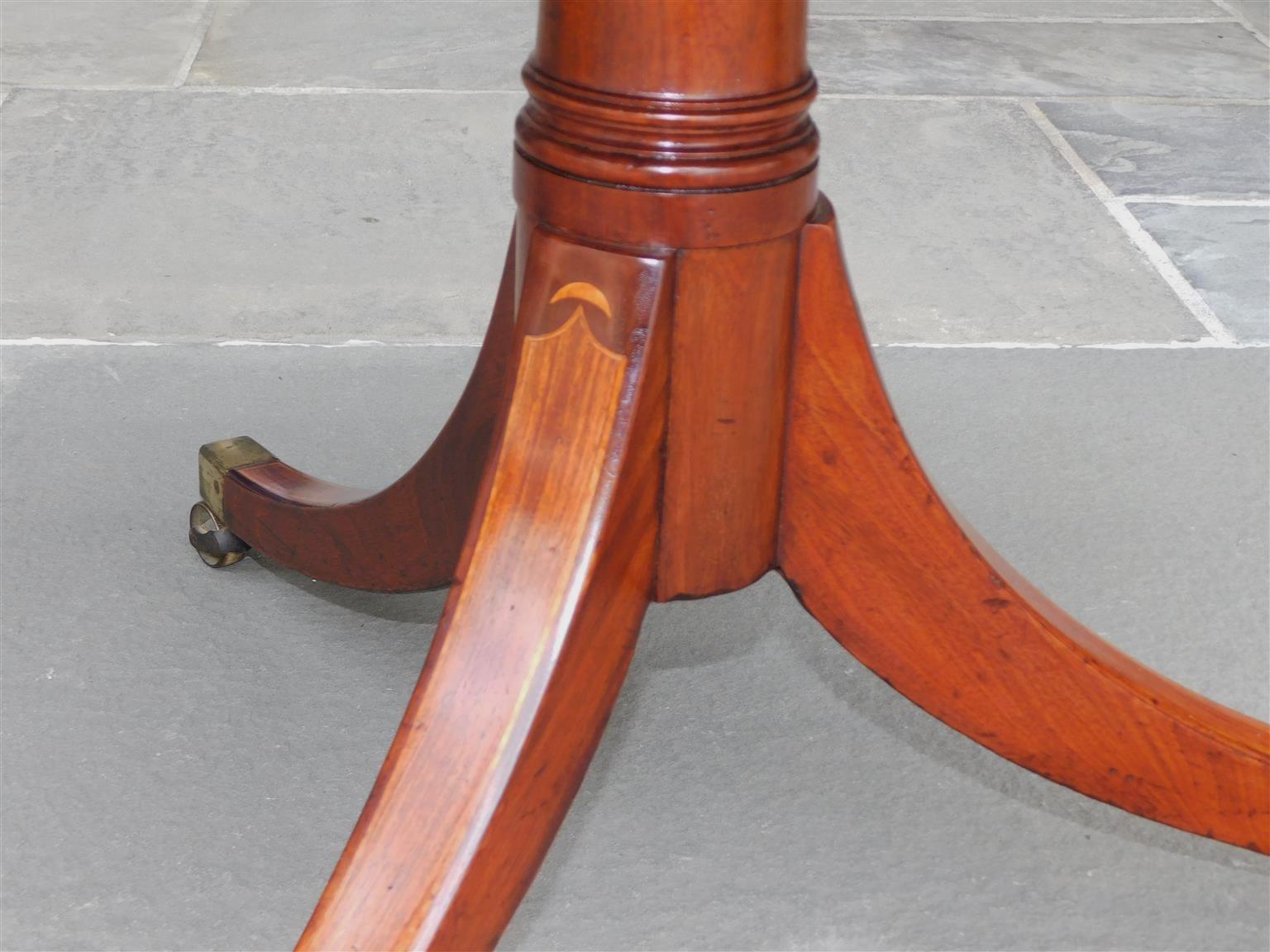 English Regency Mahogany Leather Reading Table with Flanking Candle Slides 1790 For Sale 11