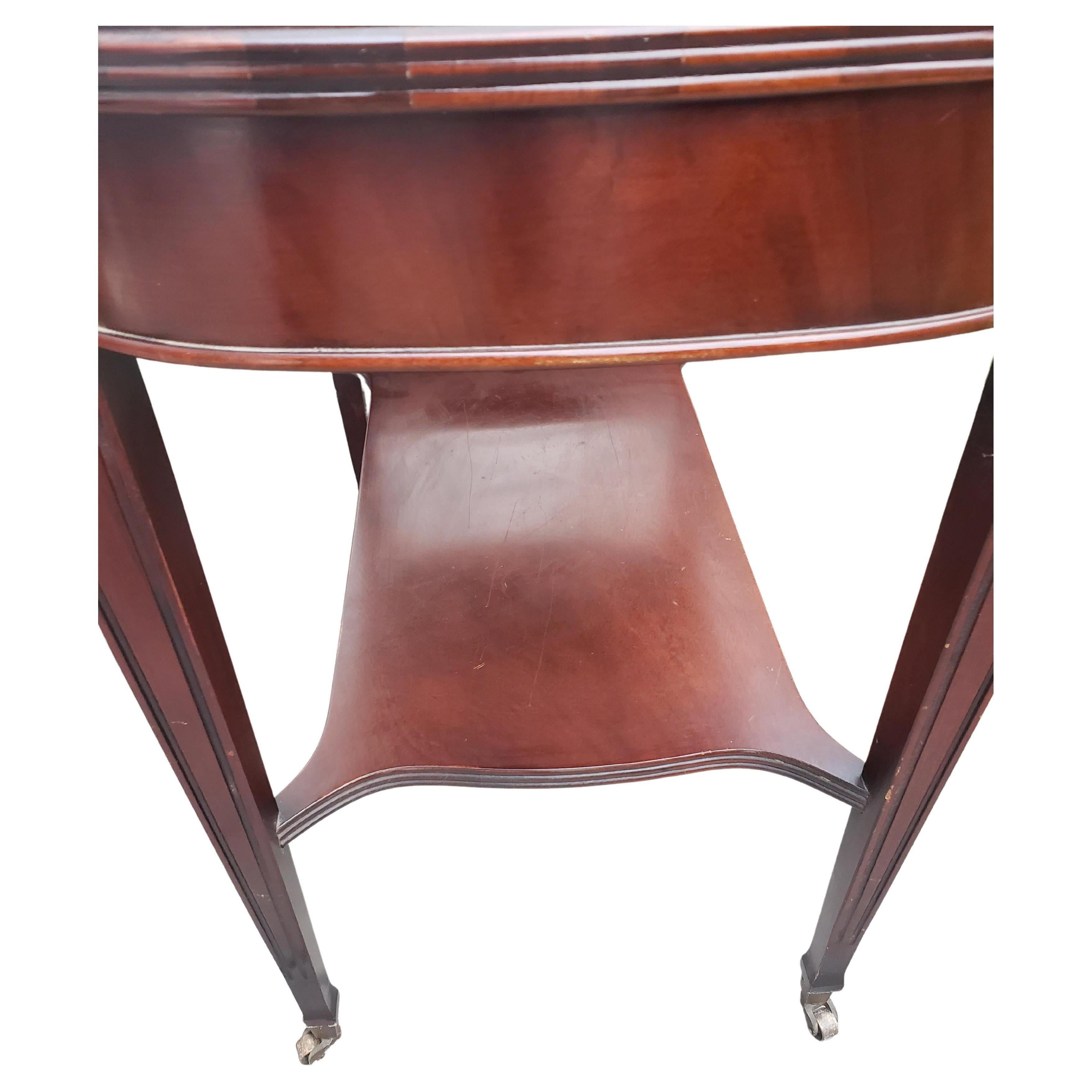 English Regency Mahogany Leather Top Side Tables, End Tables, Circa 1930s, a Pair 1