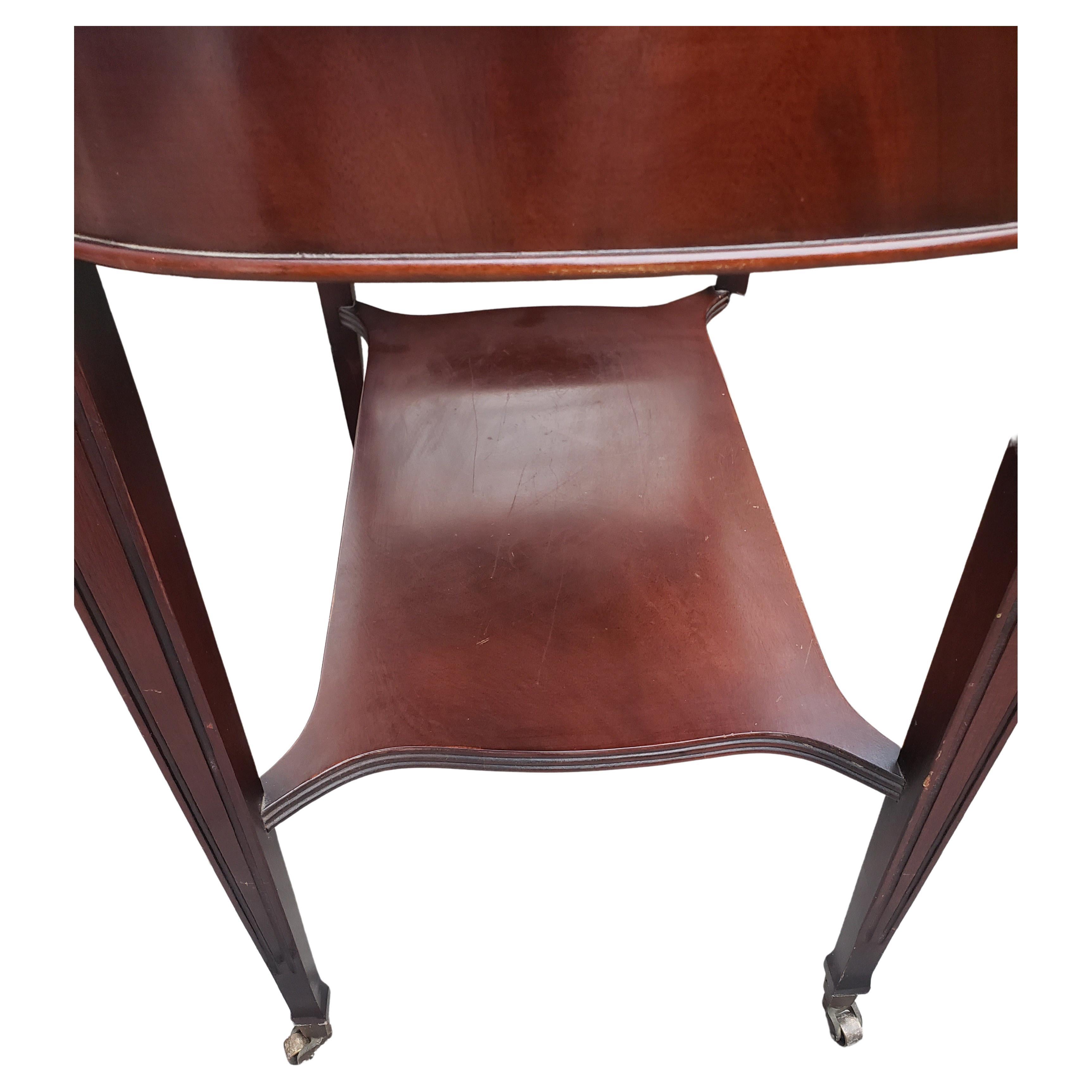 English Regency Mahogany Leather Top Side Tables, End Tables, Circa 1930s, a Pair 2