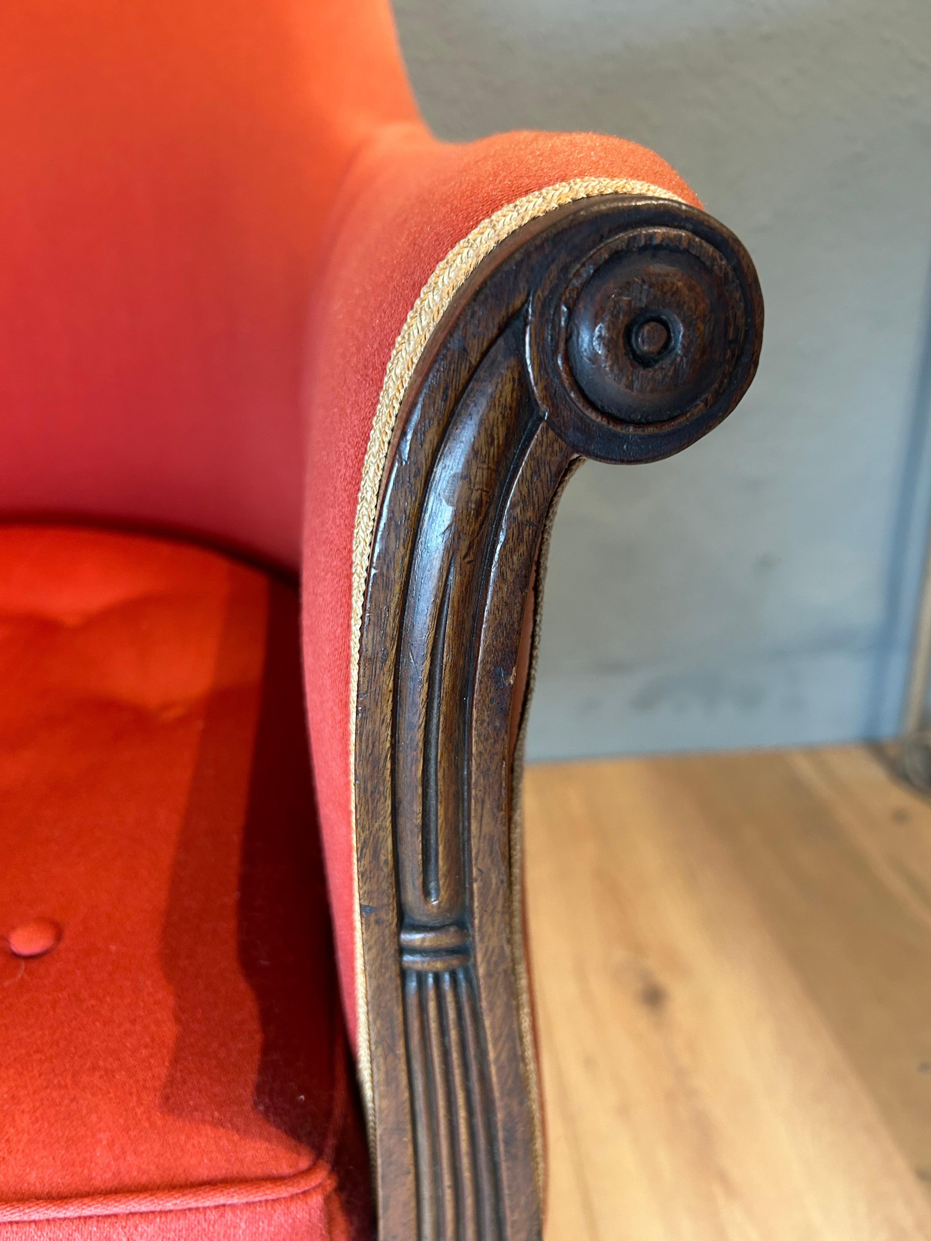 Beech English Regency Mahogany Library Arm Chair