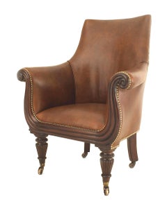 English Regency Leather Arm Chair