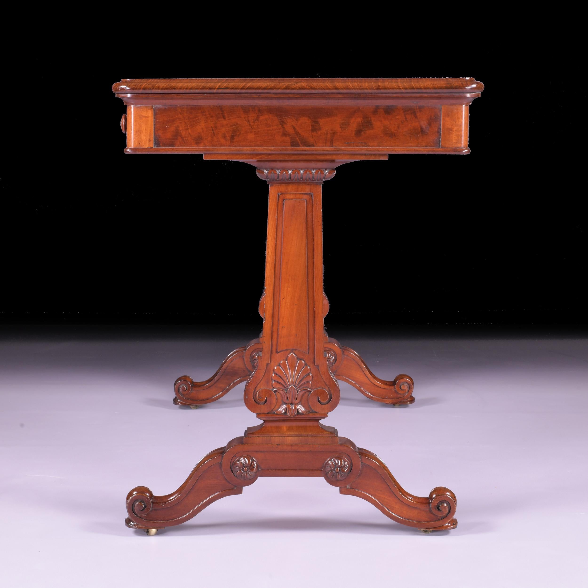 Early 19th Century English Regency Mahogany Library Writing Table by Holland & Sons
