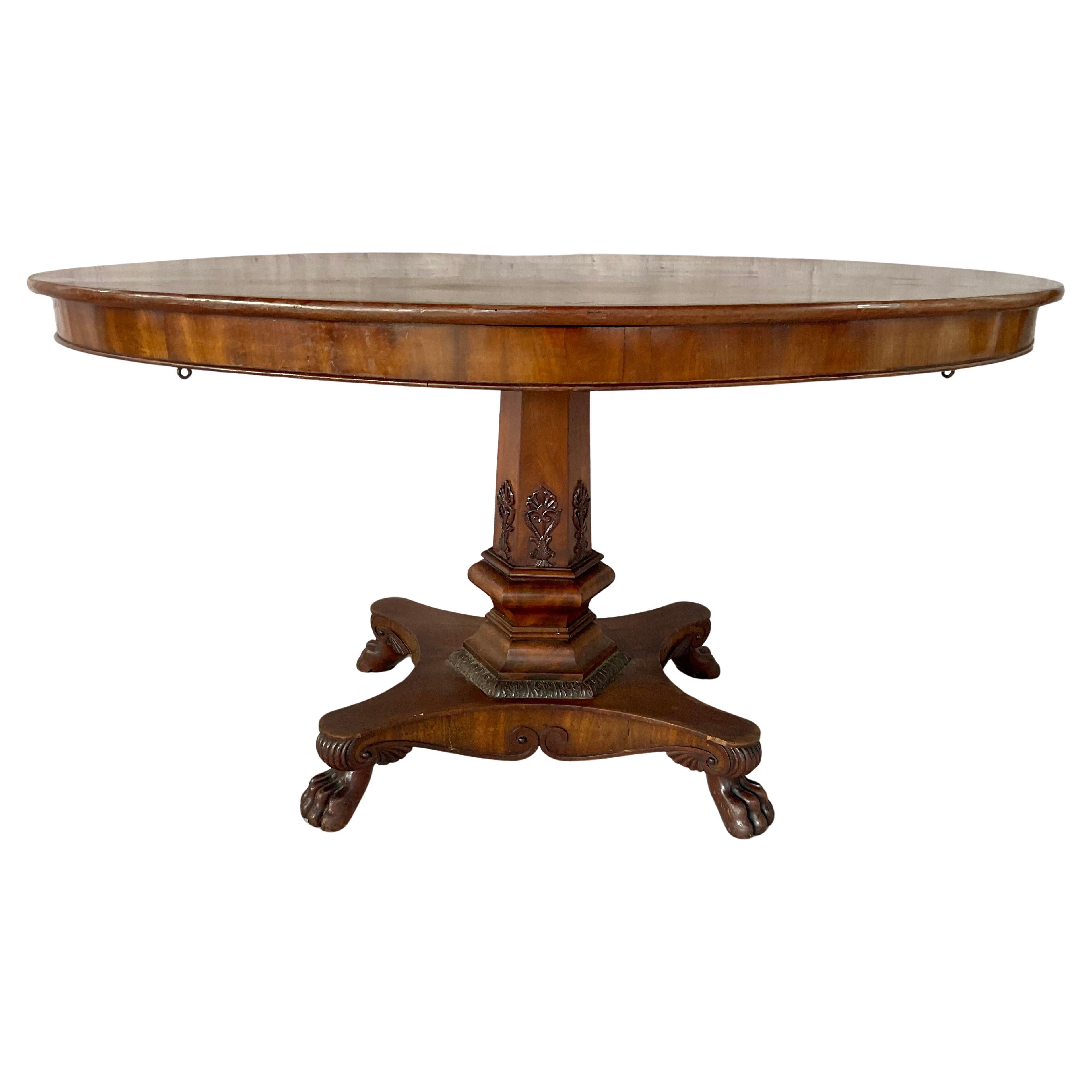 English Regency Mahogany Oval Table