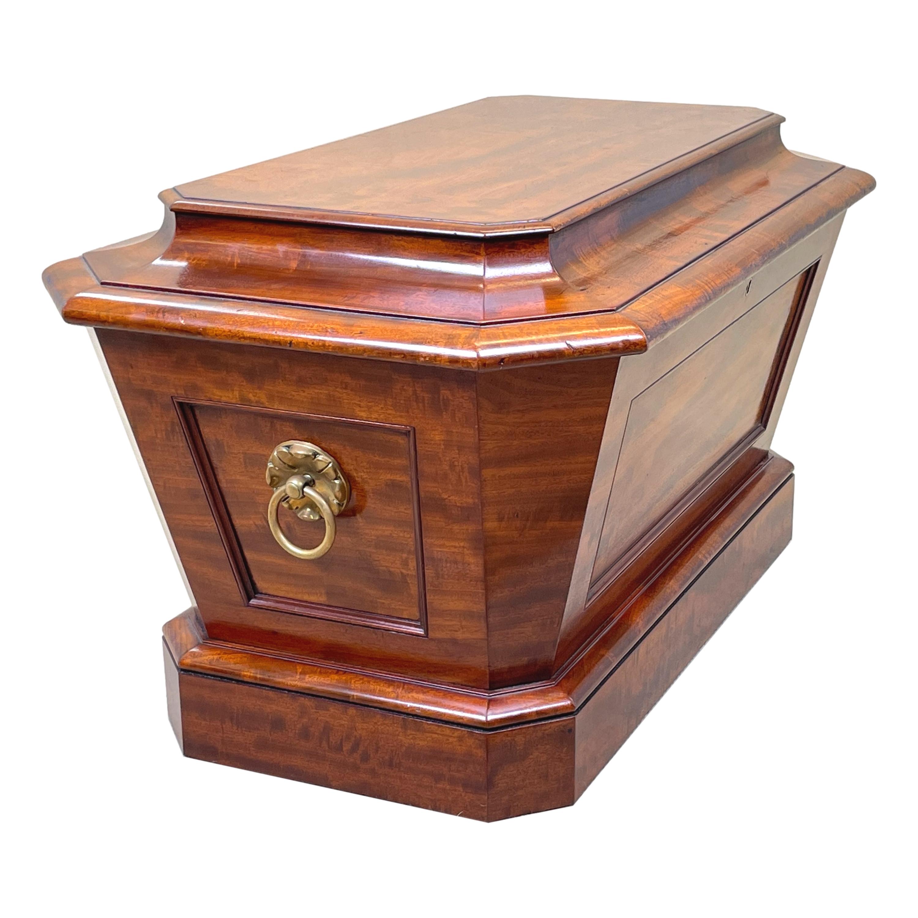 English Regency Mahogany Sarcophagus Shaped Wine Cooler For Sale 3
