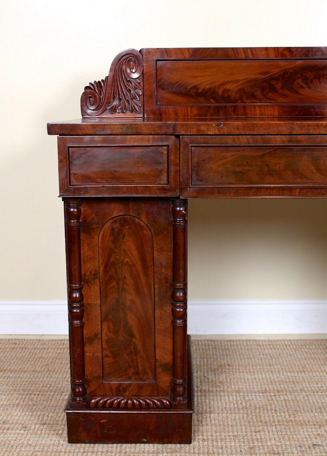English Regency Mahogany Sideboard Early 19th Century Twin Pedestal Credenza For Sale 4