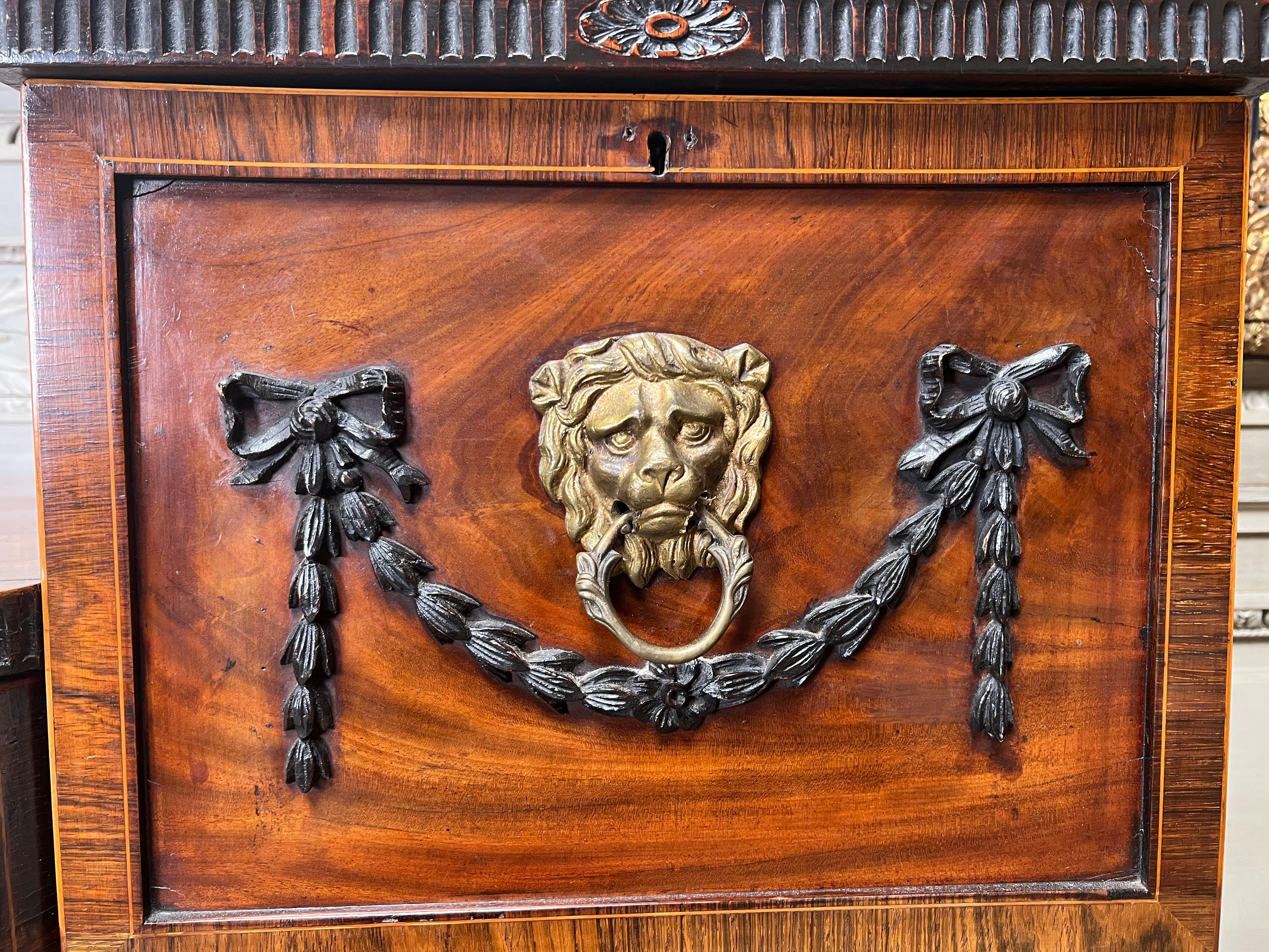 Hand-Carved English Regency Mahogany Sideboard For Sale