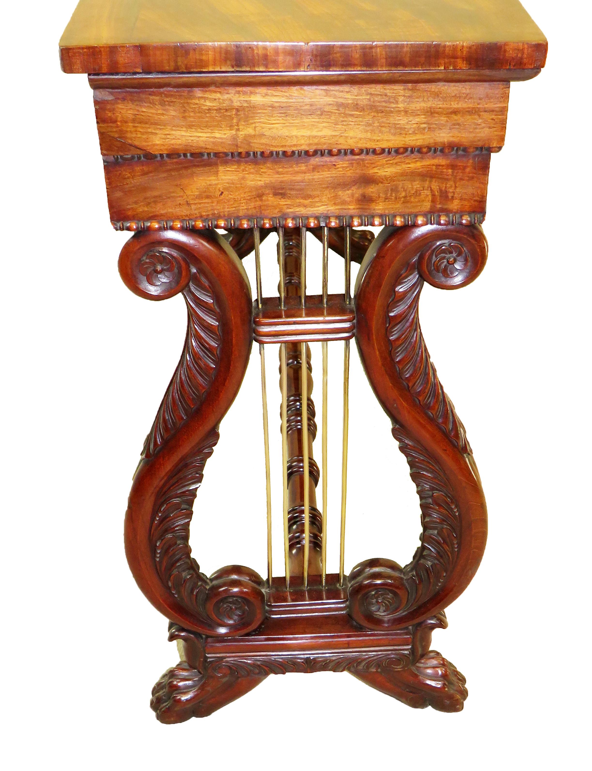 19th Century English Regency Mahogany Small Antique Console Table