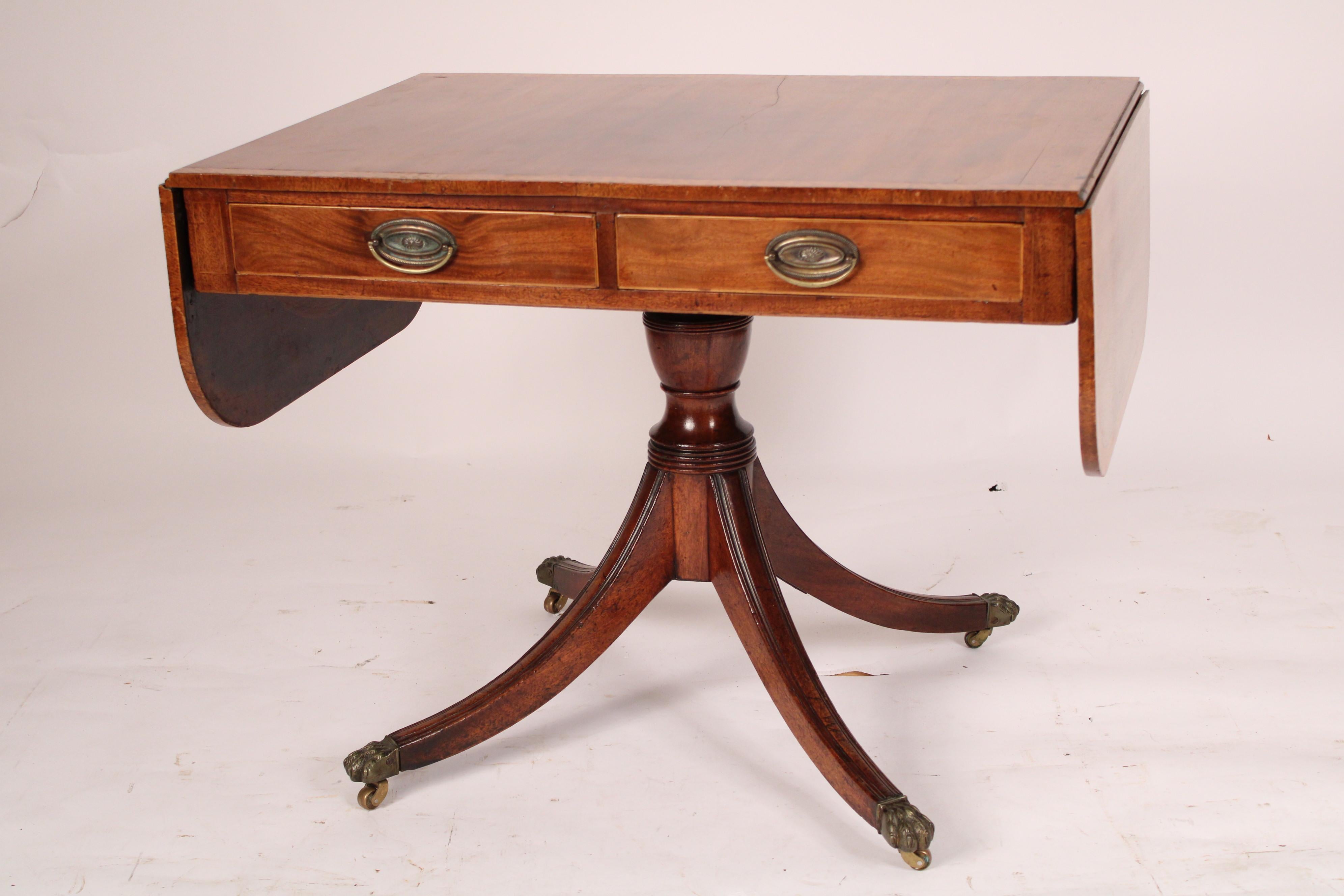 19th Century English Regency Mahogany Sofa Table For Sale