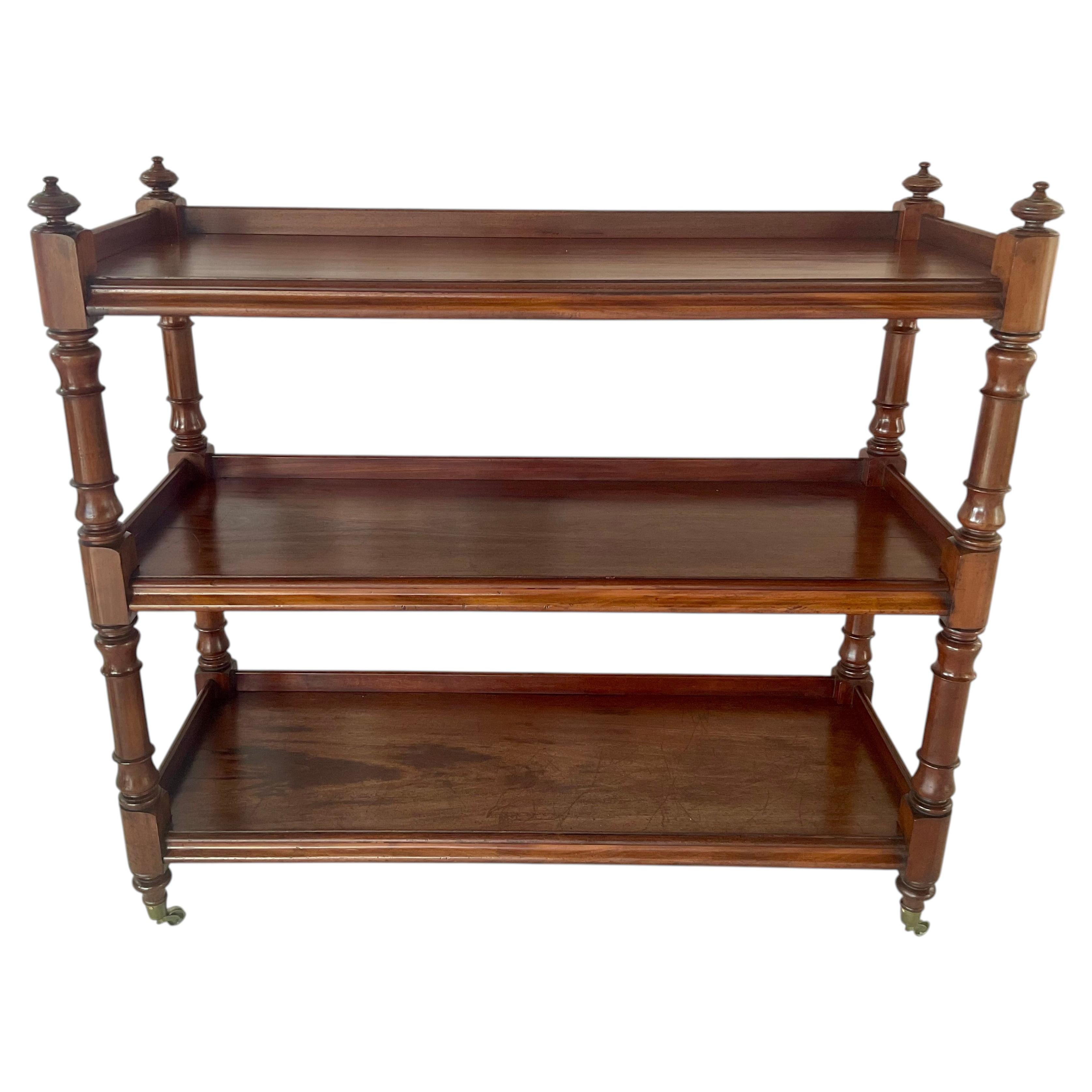 English Regency Mahogany Three Tier Etagere Trolley, 19th Century, England