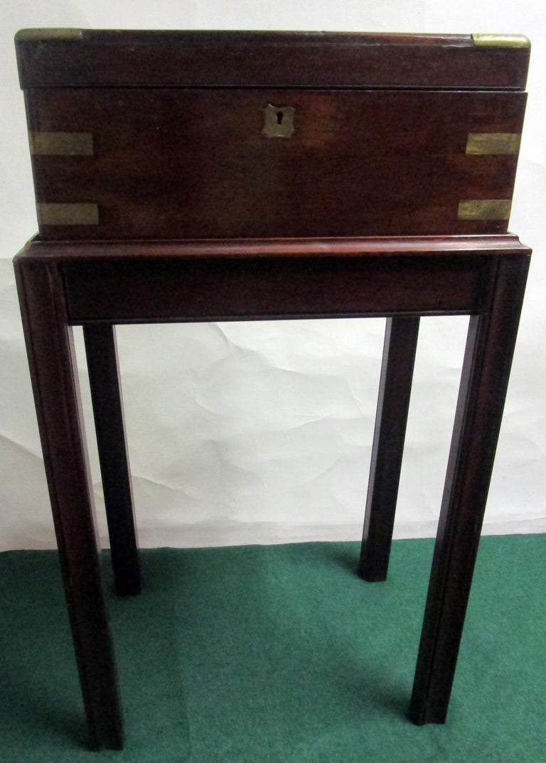 English Regency Mahogany Travelling Lap Desk with Secret Compartment