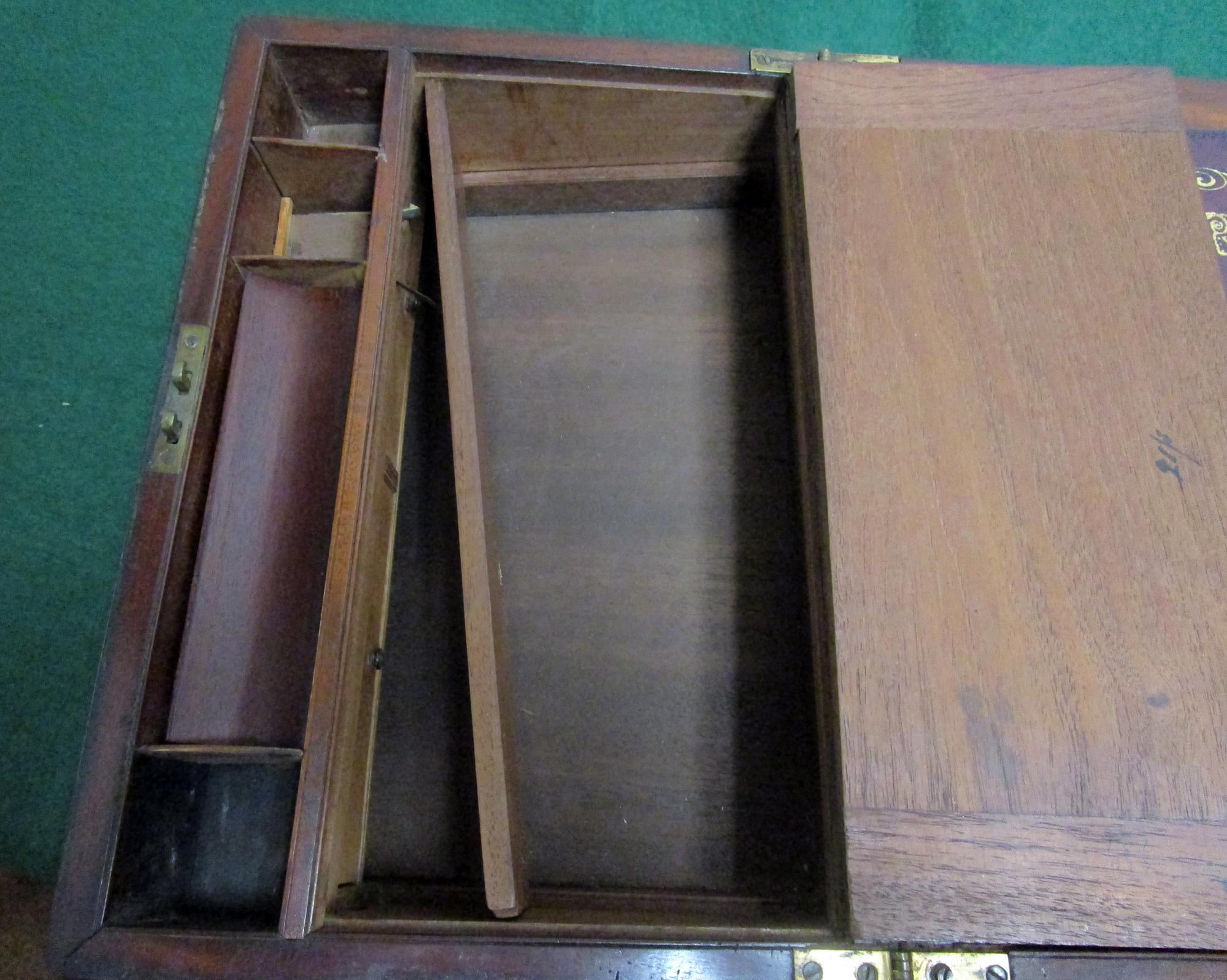 English Regency Mahogany Travelling Lap Desk with Secret Compartment, on Stand For Sale 1