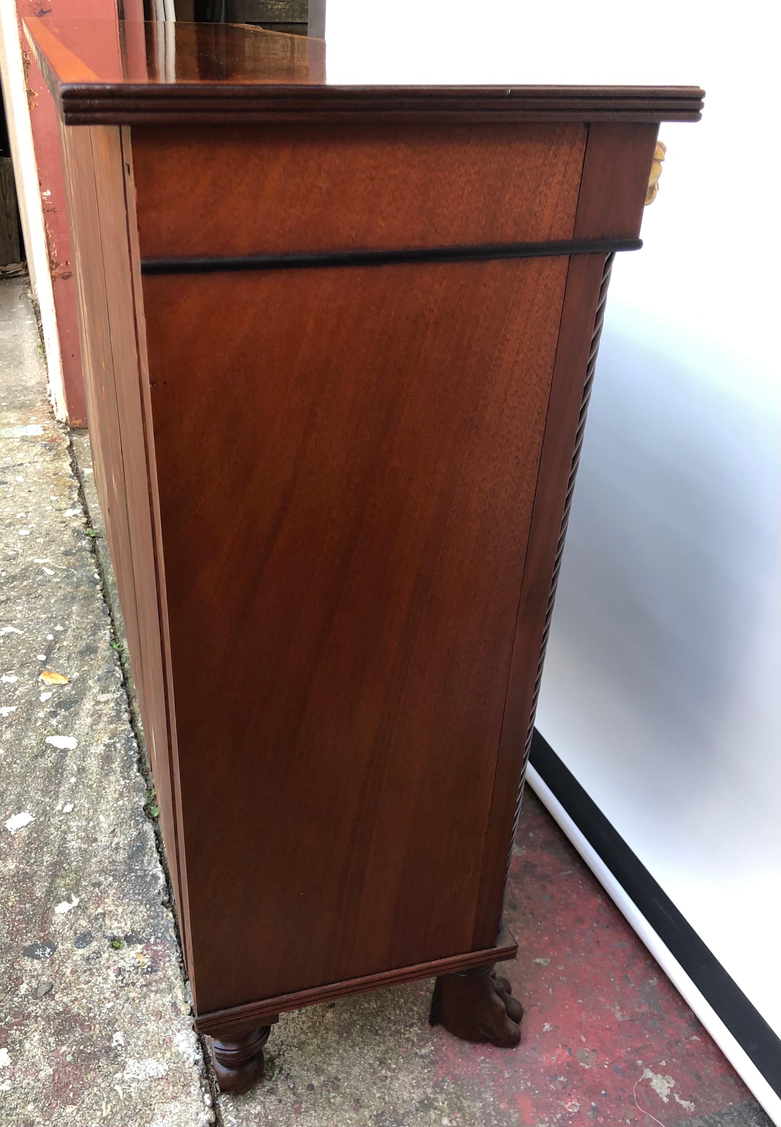 English Regency Mahogany Two Door Credenza / Side Cabinet, Early 19th Century For Sale 8