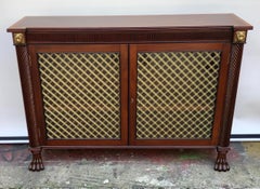 English Regency Mahogany Two Door Credenza / Side Cabinet, Early 19th Century