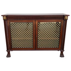 English Regency Mahogany Two Door Credenza / Side Cabinet, Early 19th Century