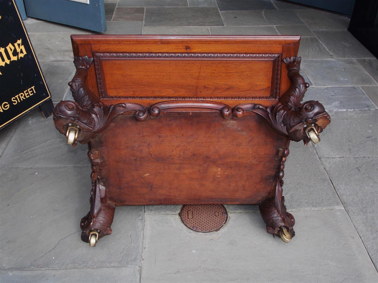 English Regency Mahogany Wine Cellarette with Flanking Dolphin Feet, Circa 1815 For Sale 5