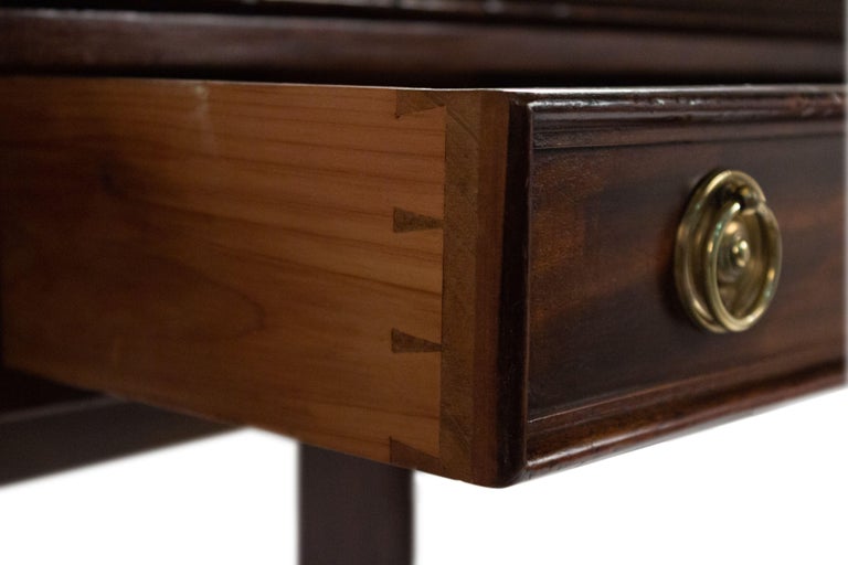 Bureau Colonial Acajou Regency Style – Avec Tiroirs & Plateau Cuir – Palazzo INT