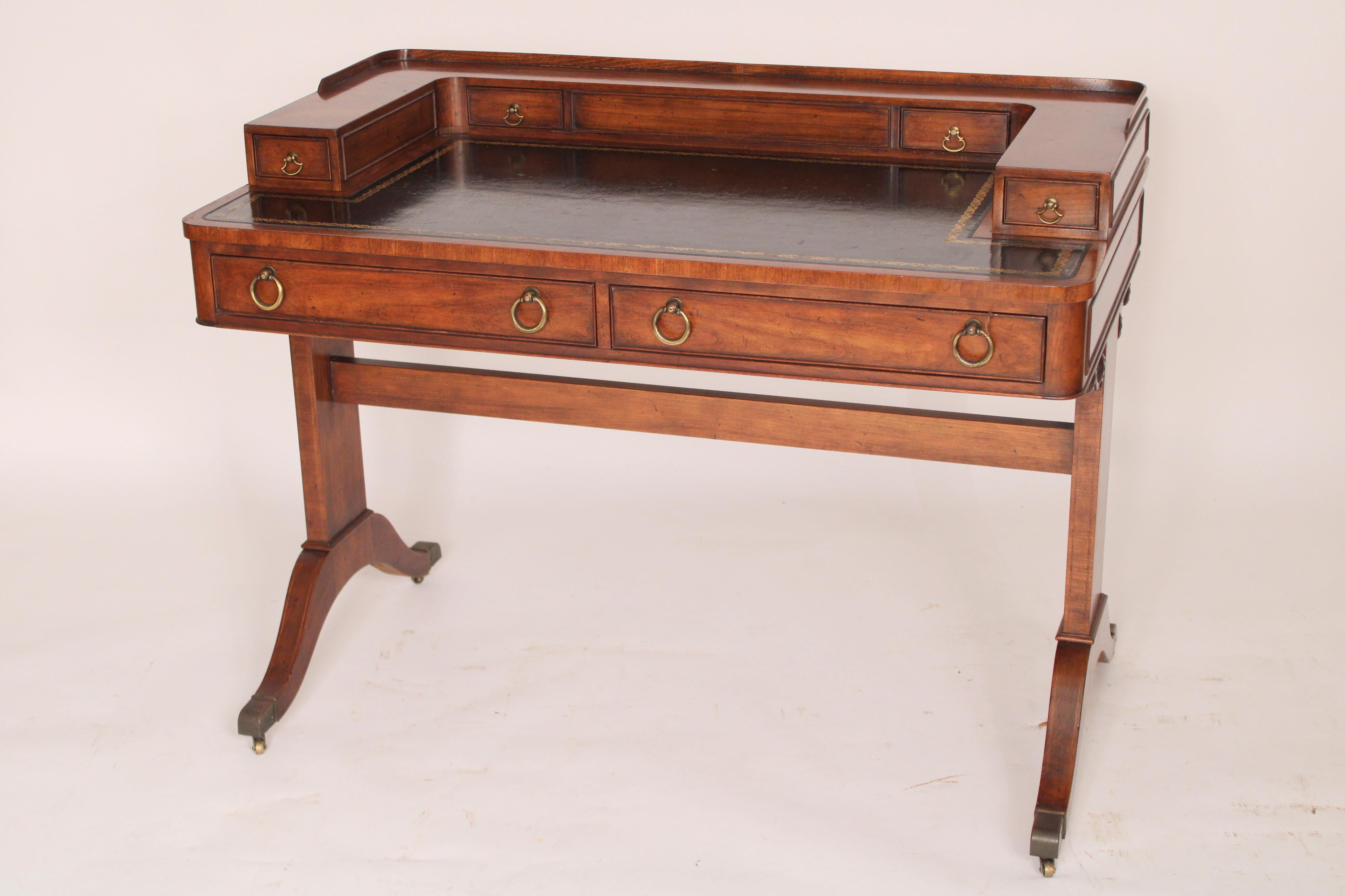 North American English Regency Mahogany Writing Table Made by Baker Furniture Company