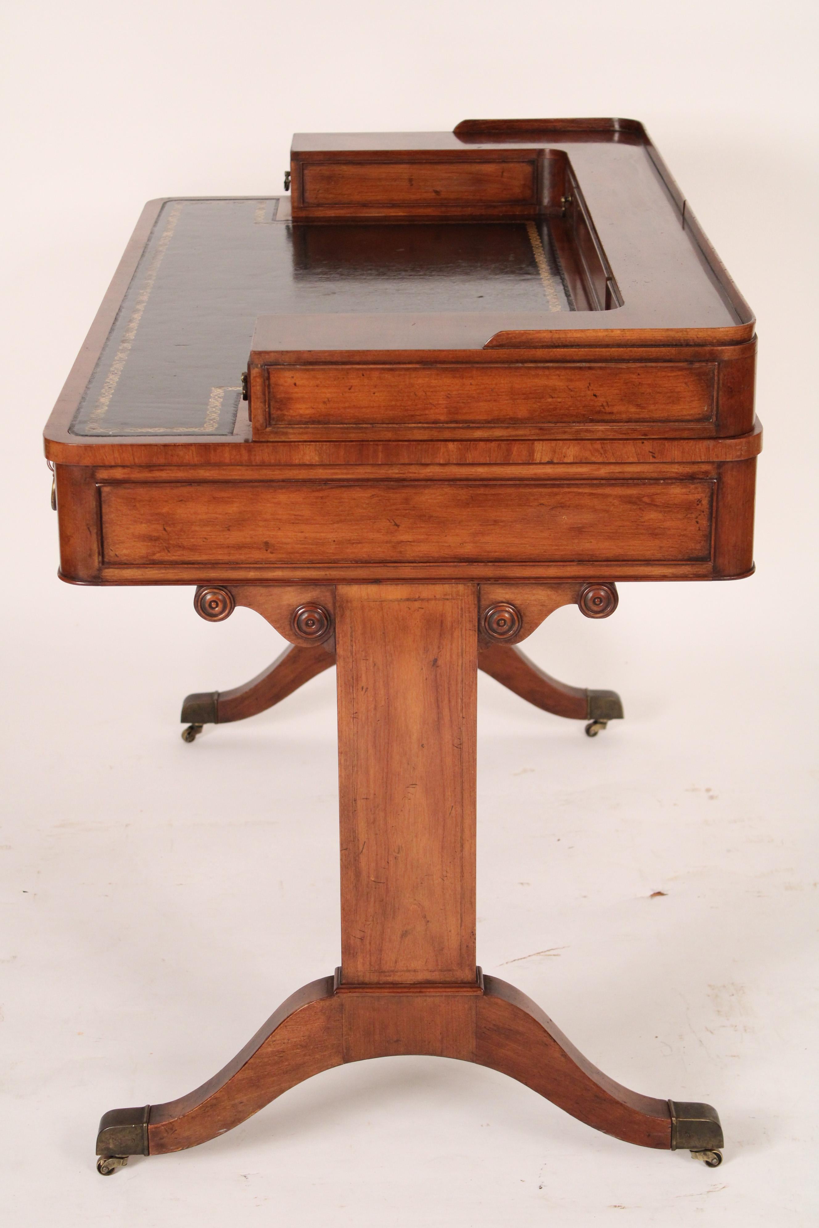 English Regency Mahogany Writing Table Made by Baker Furniture Company In Good Condition In Laguna Beach, CA