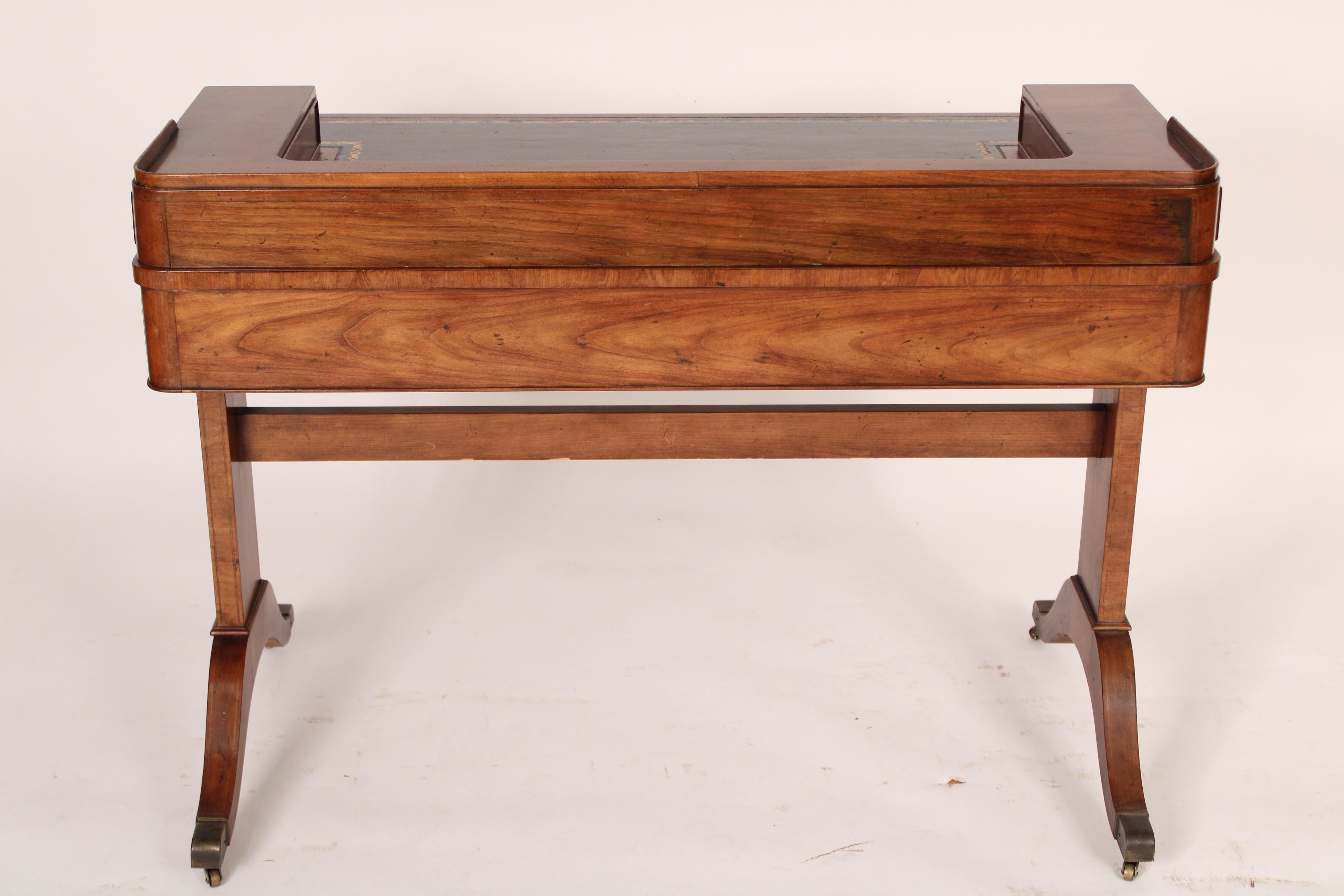 Late 20th Century English Regency Mahogany Writing Table Made by Baker Furniture Company