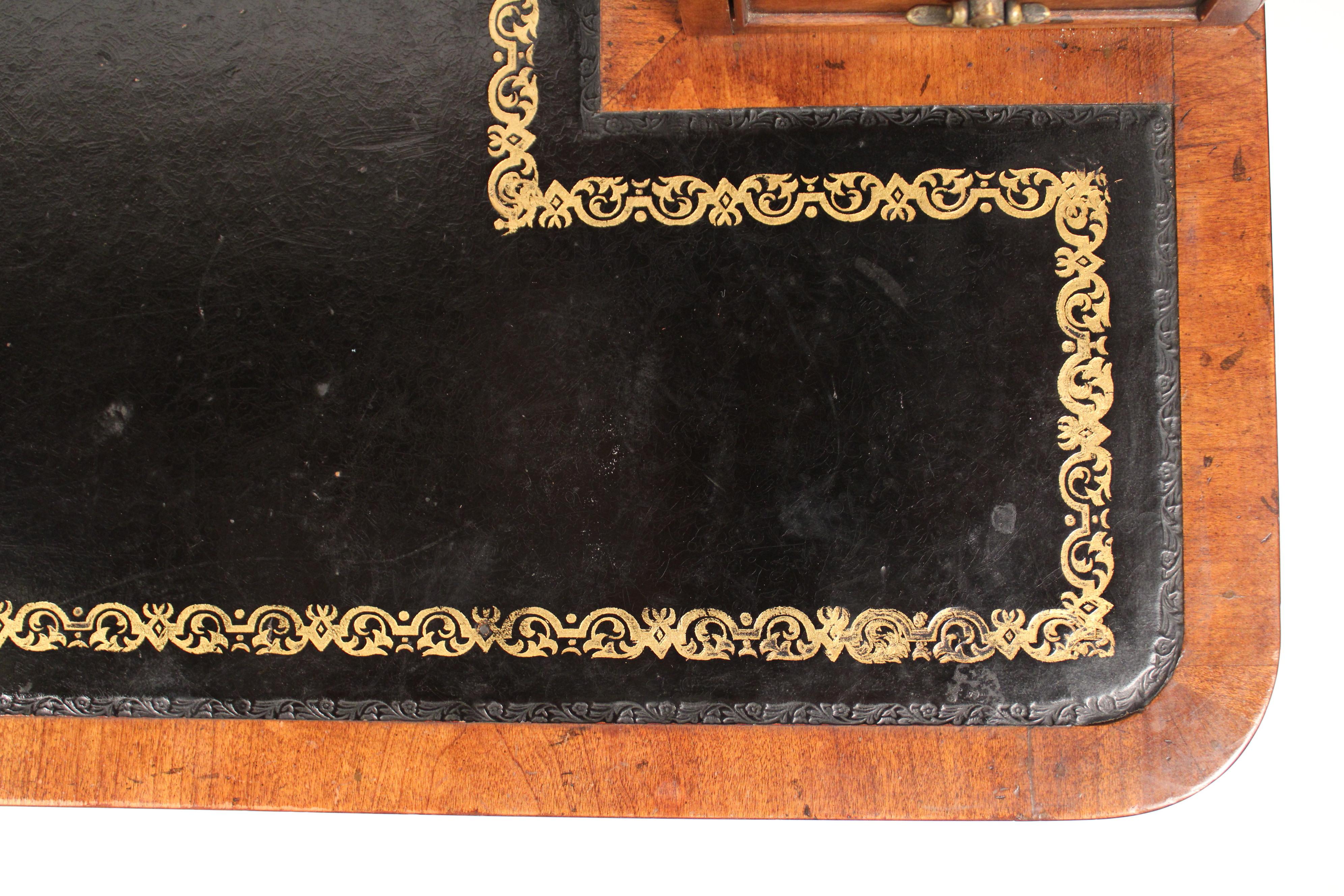 English Regency Mahogany Writing Table Made by Baker Furniture Company 1