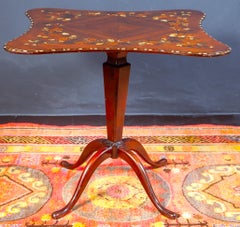English Regency Marquetry Inlaid Center Table or Occasional Table, 1815