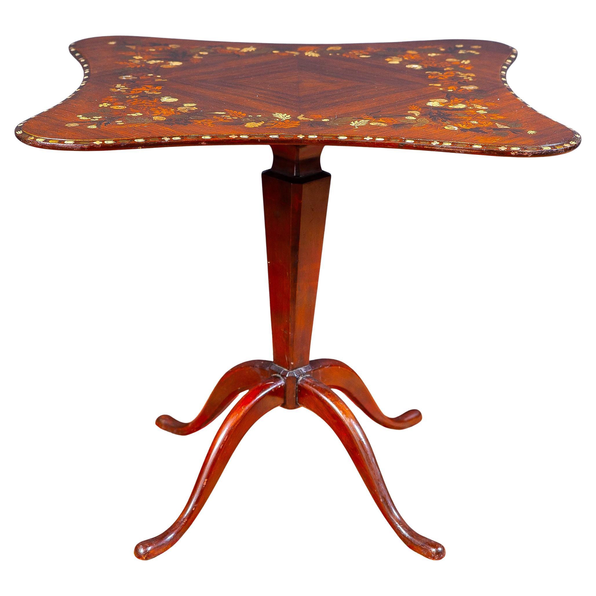 English Regency Marquetry Inlaid Center Table or Occasional Table, 1815