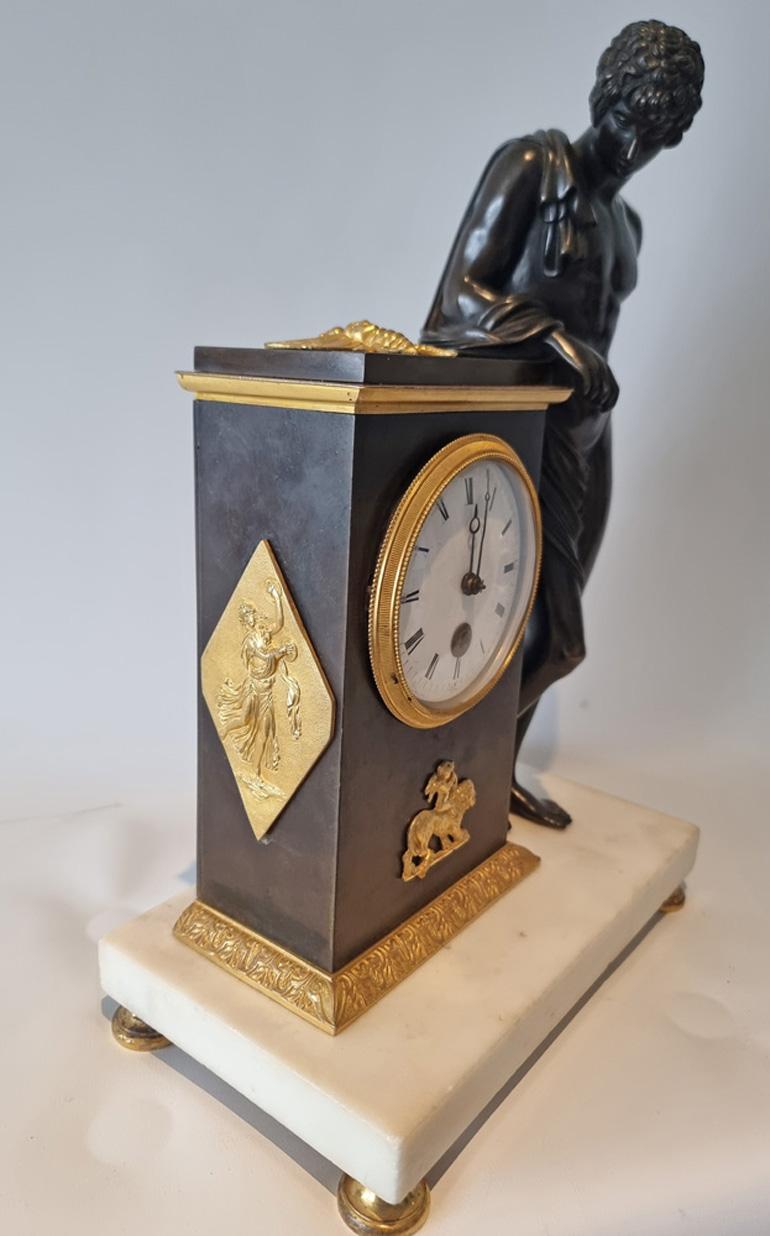 English Regency Neo Classical mantel clock of Aristaeus In Good Condition For Sale In London, GB