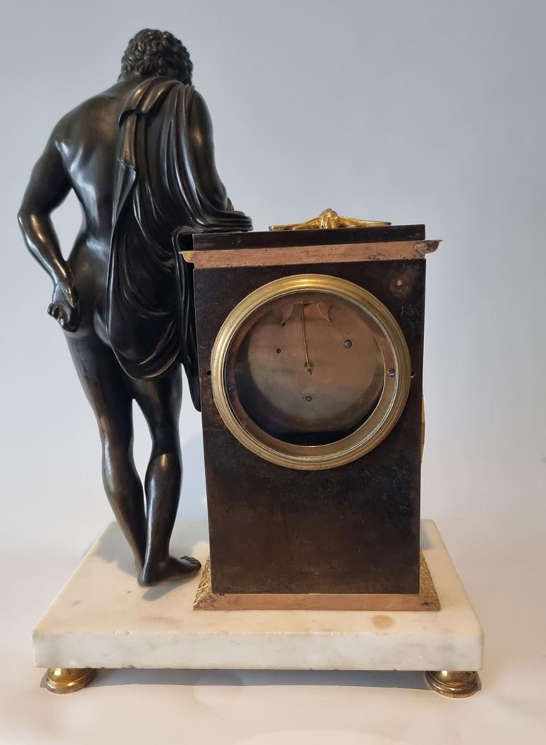 Early 19th Century English Regency Neo Classical mantel clock of Aristaeus For Sale