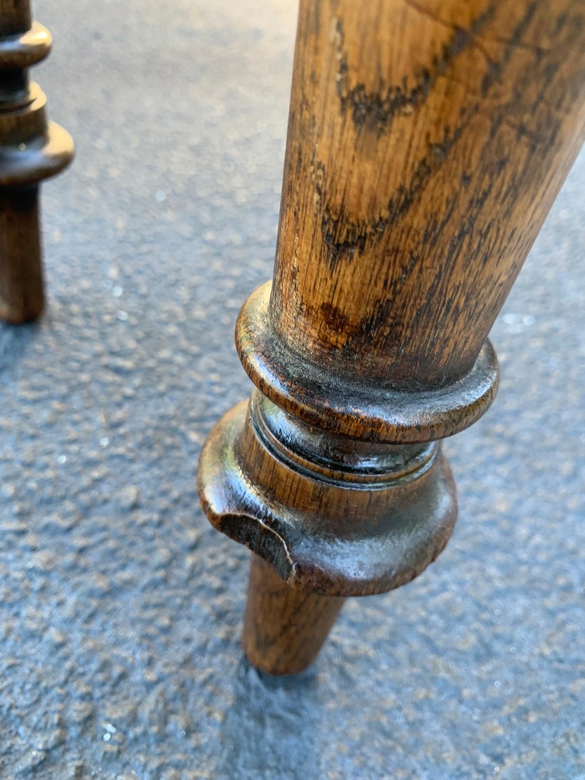 English Regency Oak Hall Bench, circa 1820 7