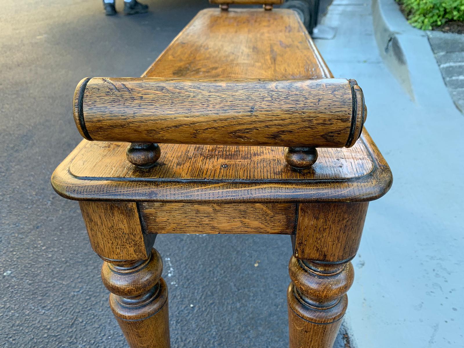 English Regency Oak Hall Bench, circa 1820 5