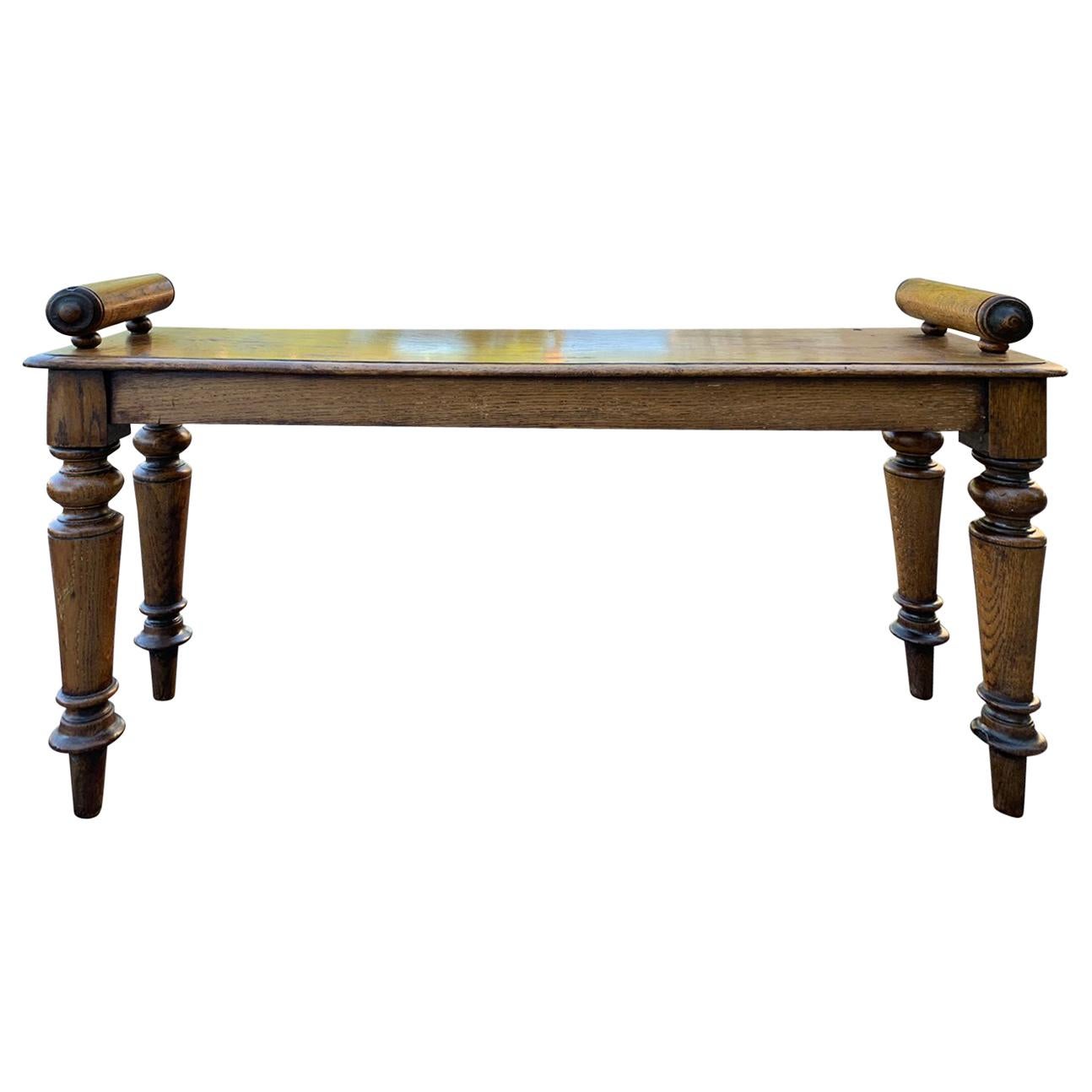 English Regency Oak Hall Bench, circa 1820