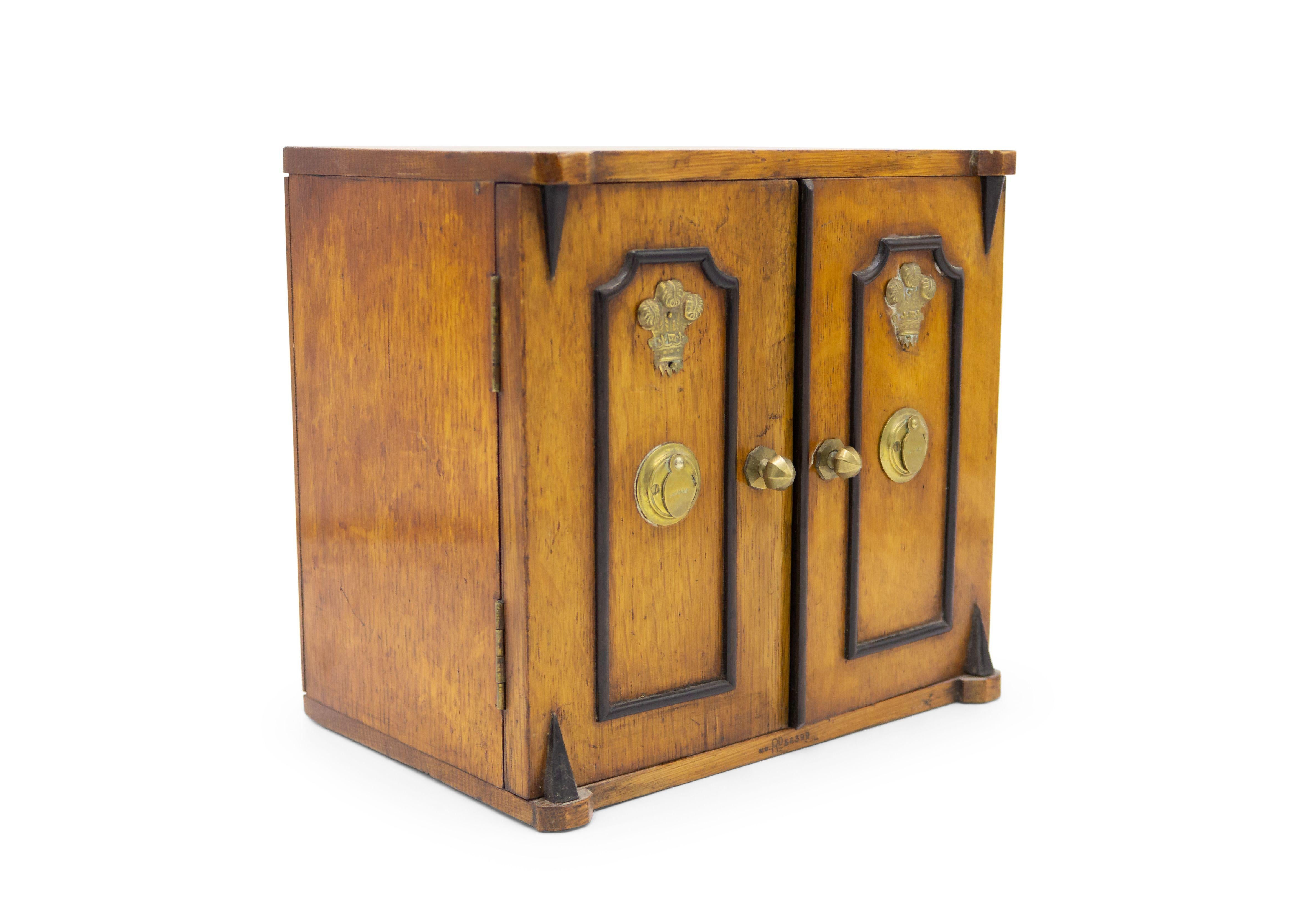 English Regency Oak Jewelry Cabinet For Sale 2