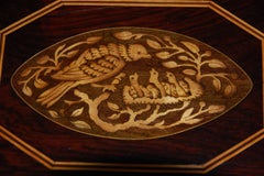 English Regency Octagonal Jewelry Box in Rosewood with Inlaid Bird and Chicks