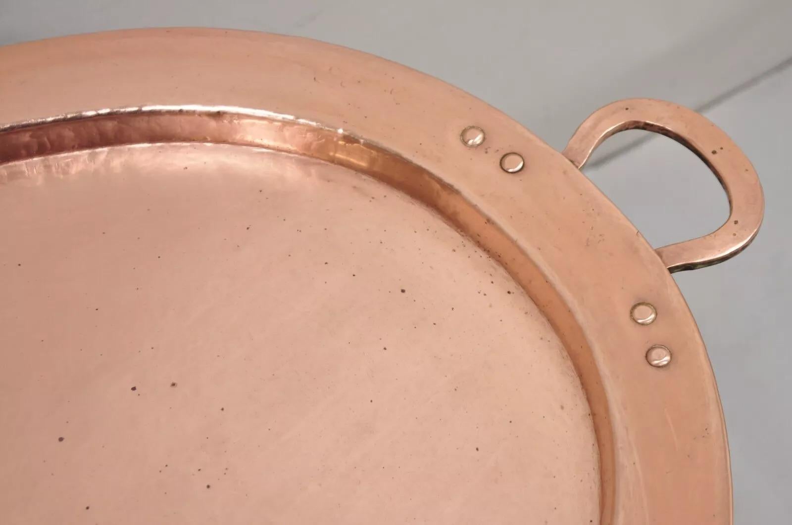 20th Century English Regency Oval Mahogany Butler's Coffee Table with Copper Serving Tray Top