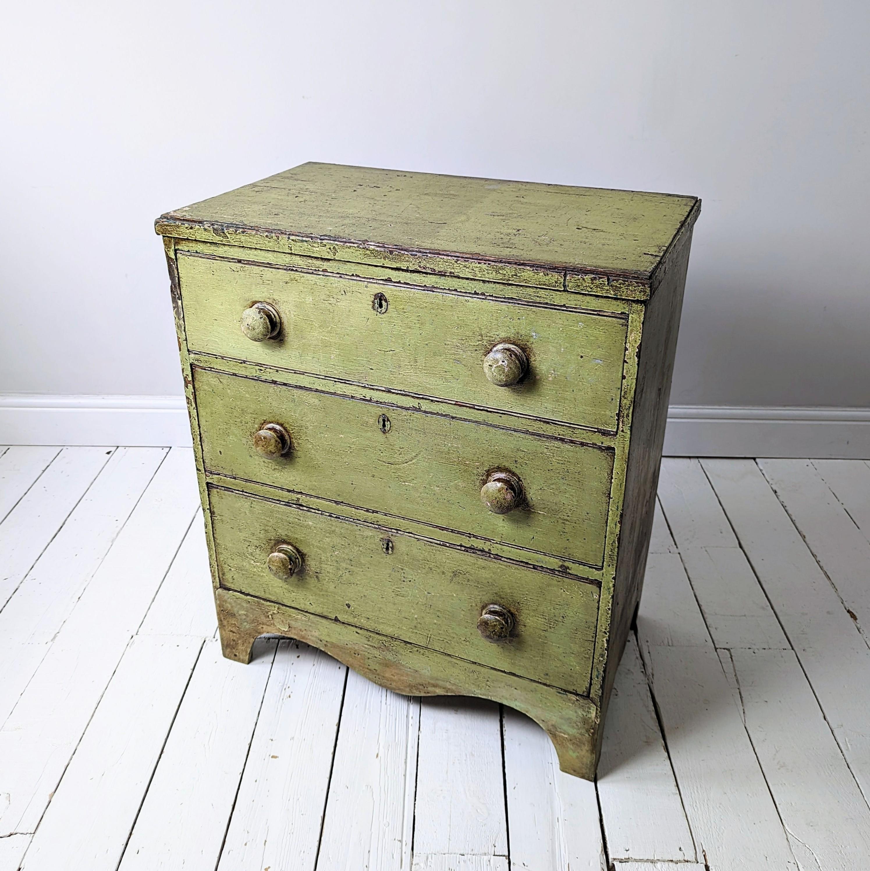 19th Century English Regency Painted Chest of Drawers