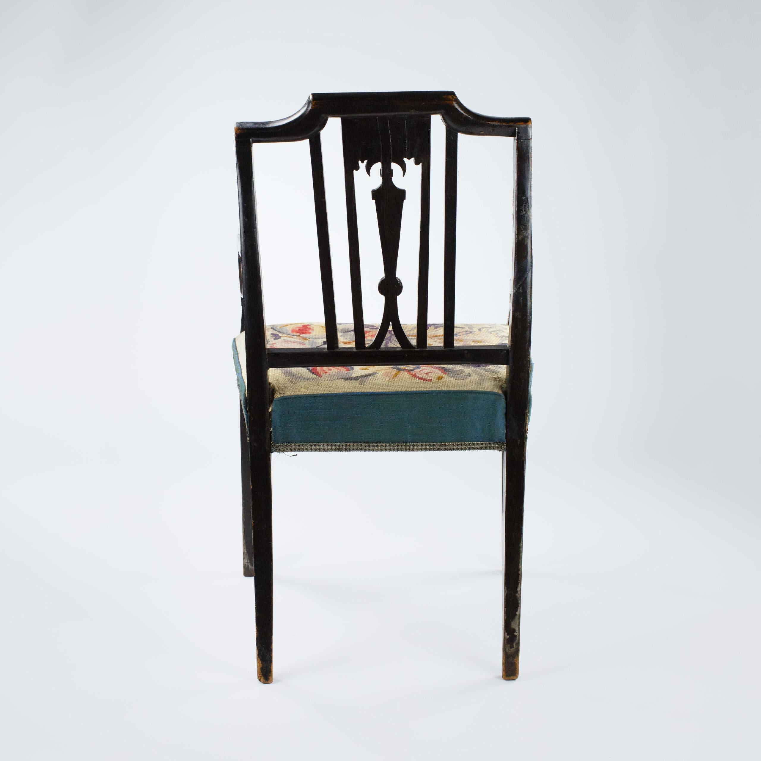 English Regency Painted Elbow Chair with Needlepoint Upholstery 8