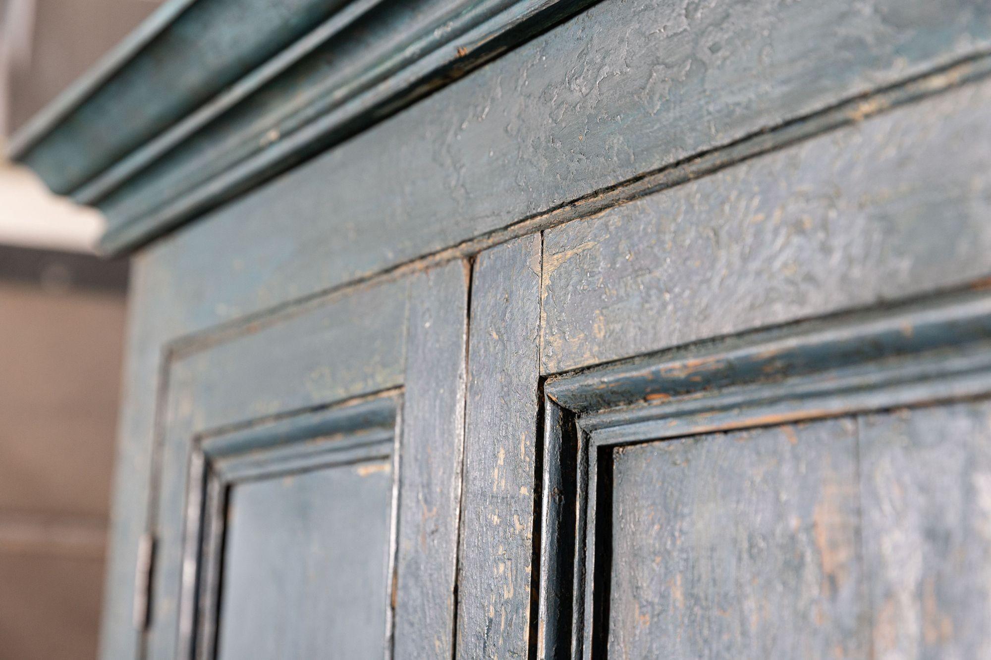 English Regency Painted Oak & Pine Corner Cupboard For Sale 8