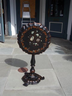 English Regency Papier Mâché Mother of Pearl Inlaid Gilt Tea Table, Circa 1815