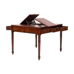 English Regency Partners Desk with Drawers and Writing Surfaces on Each Side