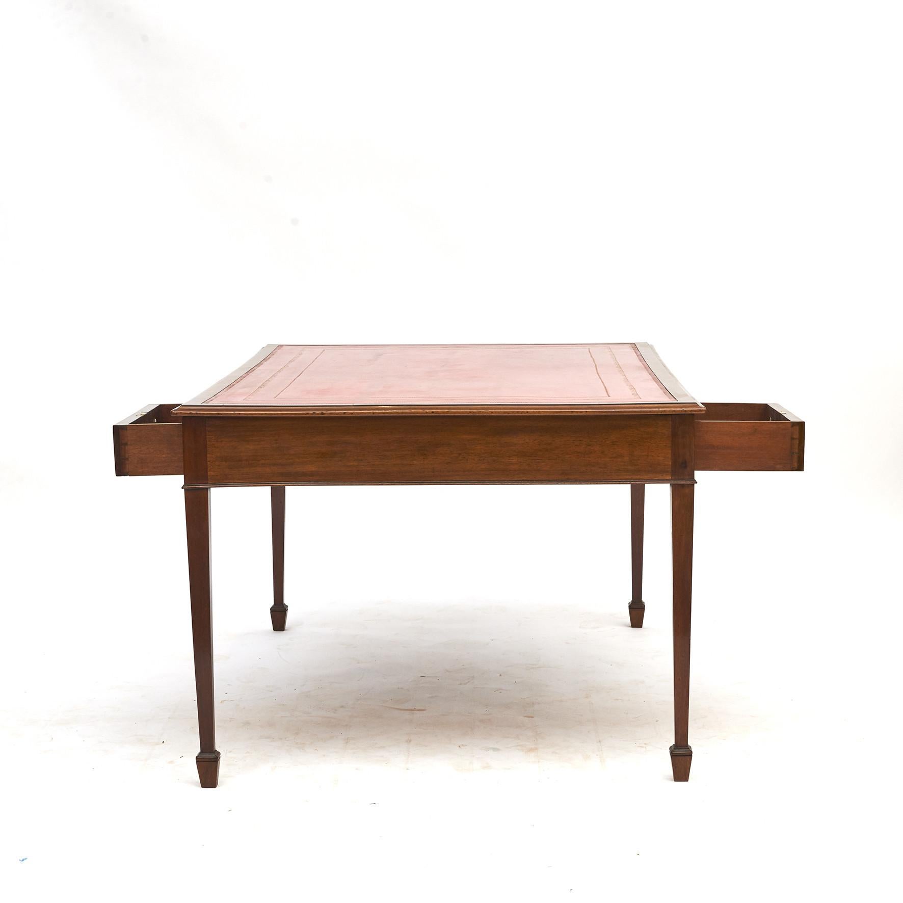 English Regency Partners Desk with Leather Top 1